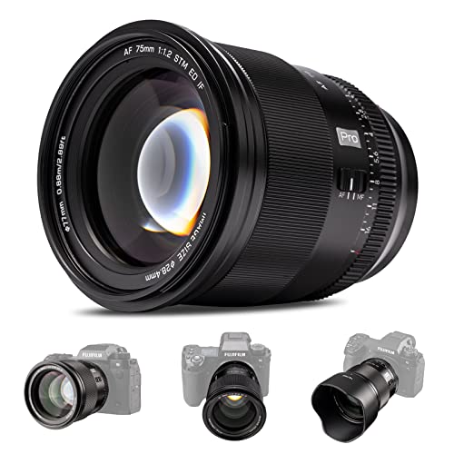 Viltrox 75mm F1.2 Pro 大口径 オートフォーカス レンズ APS-C Xマウントミラーレスカメラ X-A7 X-E2S X-E3 X-E4 X-H1 X-H2 X-H2S X-Pro2 X-Pro3 X-S10 X-T1 X-T1 IR|RENEW