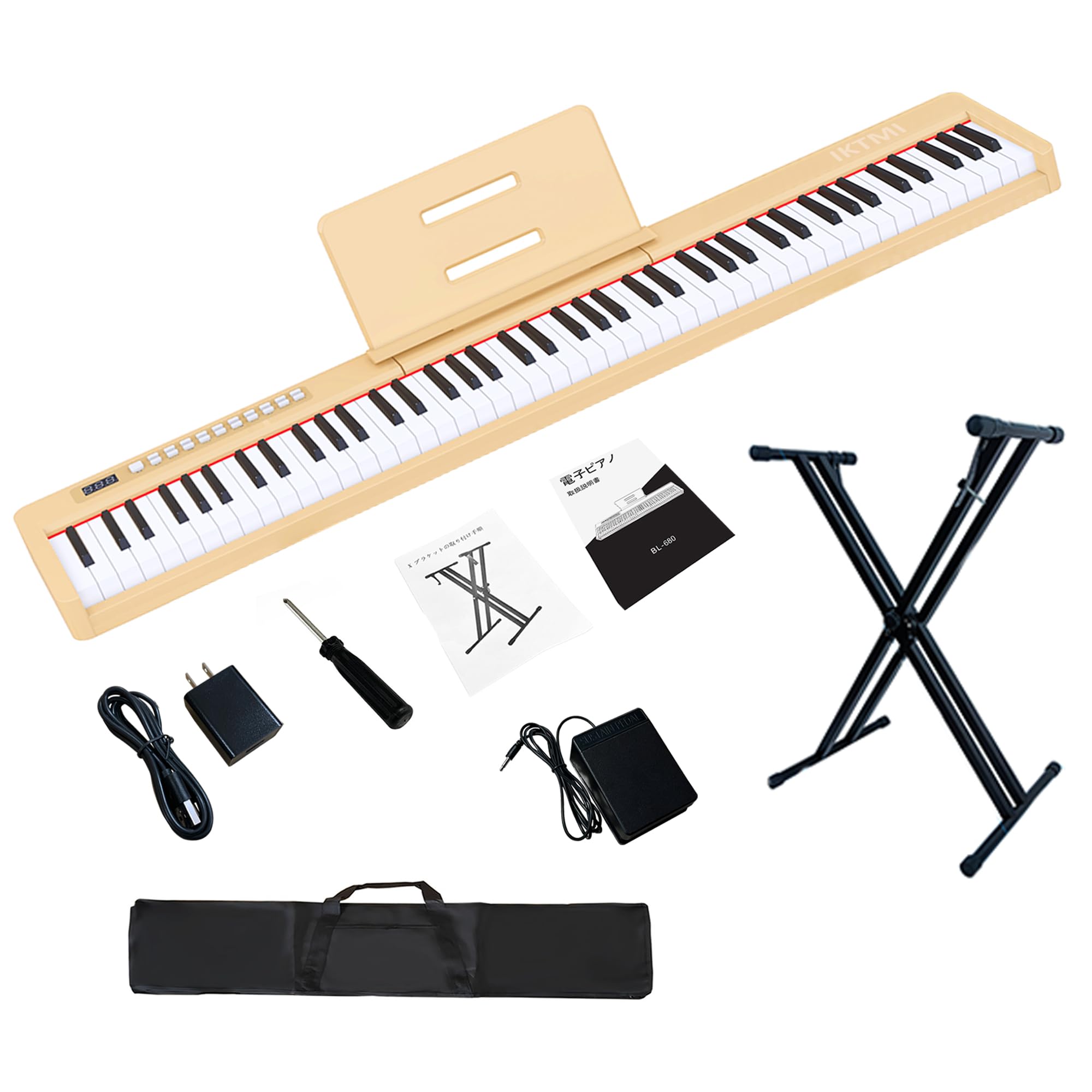 楽天市場】IKTMI 電子ピアノ 88鍵盤 軽量 ポータブルピアノ