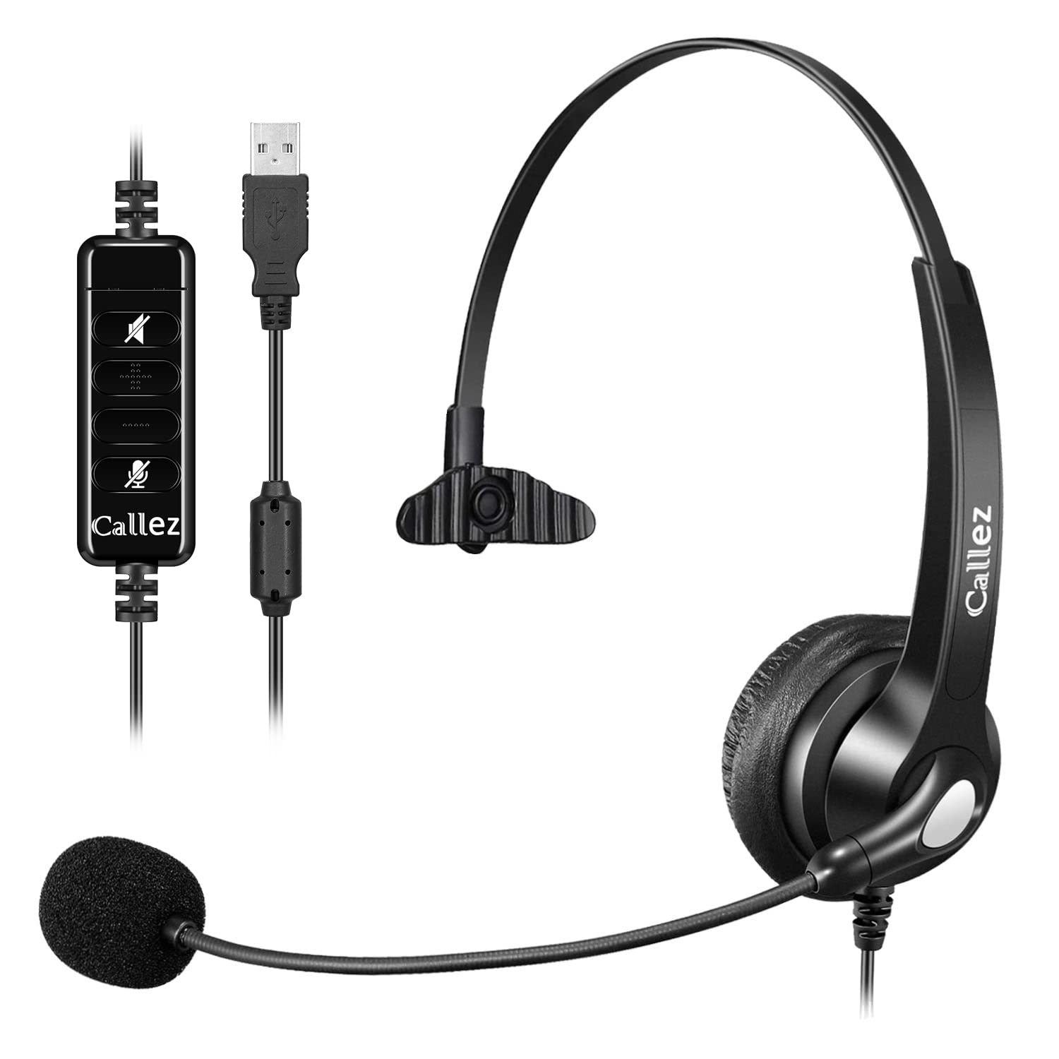 スマホヘッドセット マイク付き ノイスキャンセリング MM-HSU14ANC【ノイズキャンセリングマイク付きUSBヘッドセット