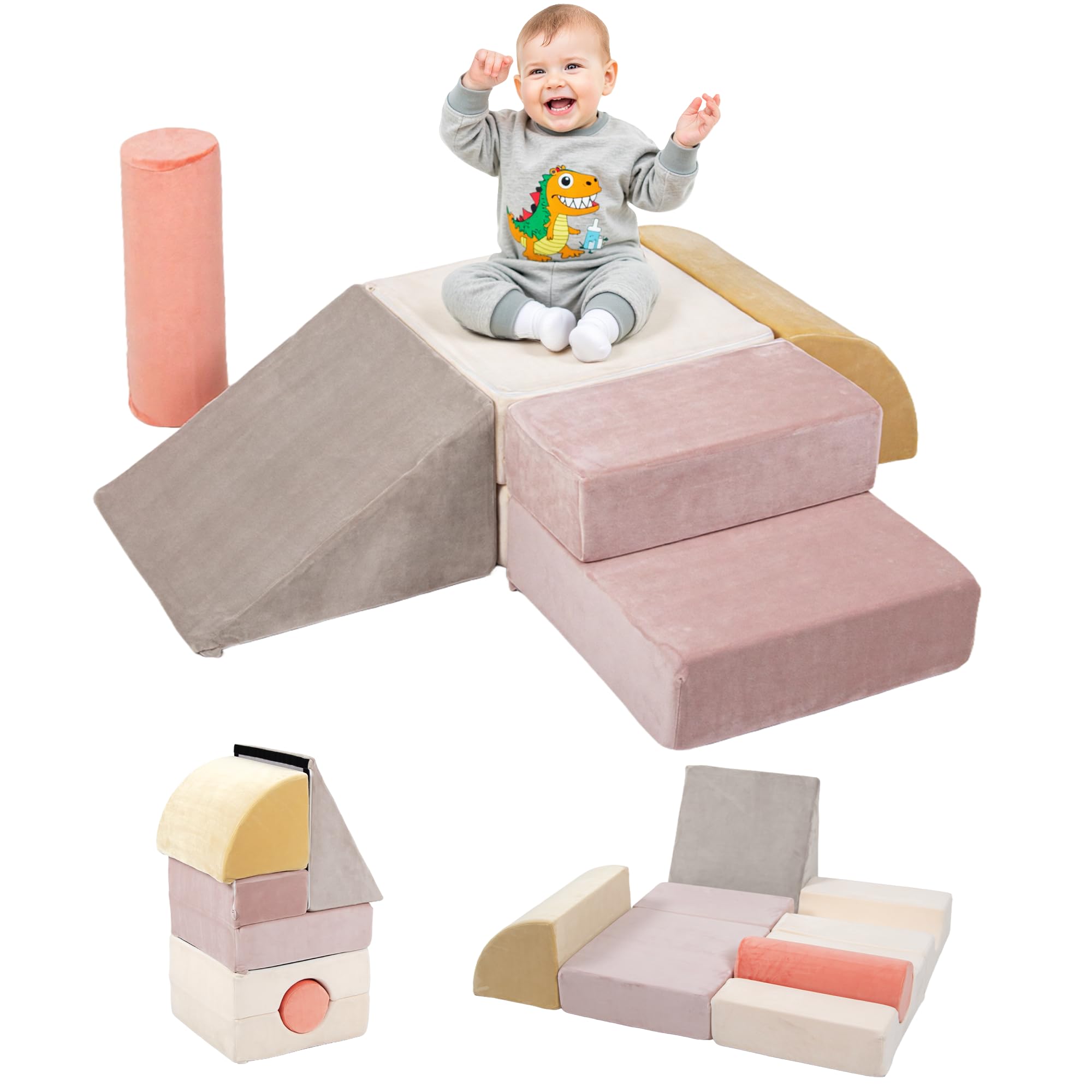 BanaSuper アスレチック ソフトブロック アクション・スポーツトイ フォーム/布製玩具 大型 室内遊具 キッズスペース 子供 ズ おもちゃ (オレンジレッド)｜RENEW