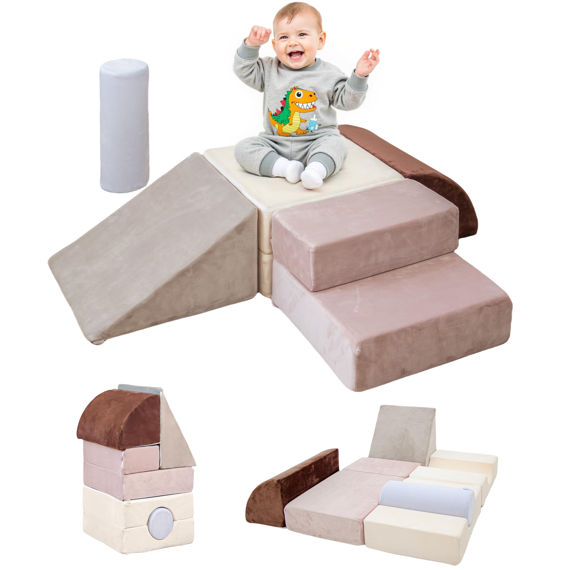 BanaSuper アスレチック ソフトブロック アクション・スポーツトイ フォーム/布製玩具 大型 室内遊具 キッズスペース 子供 ズ おもちゃ (ブルーピンク)｜RENEW