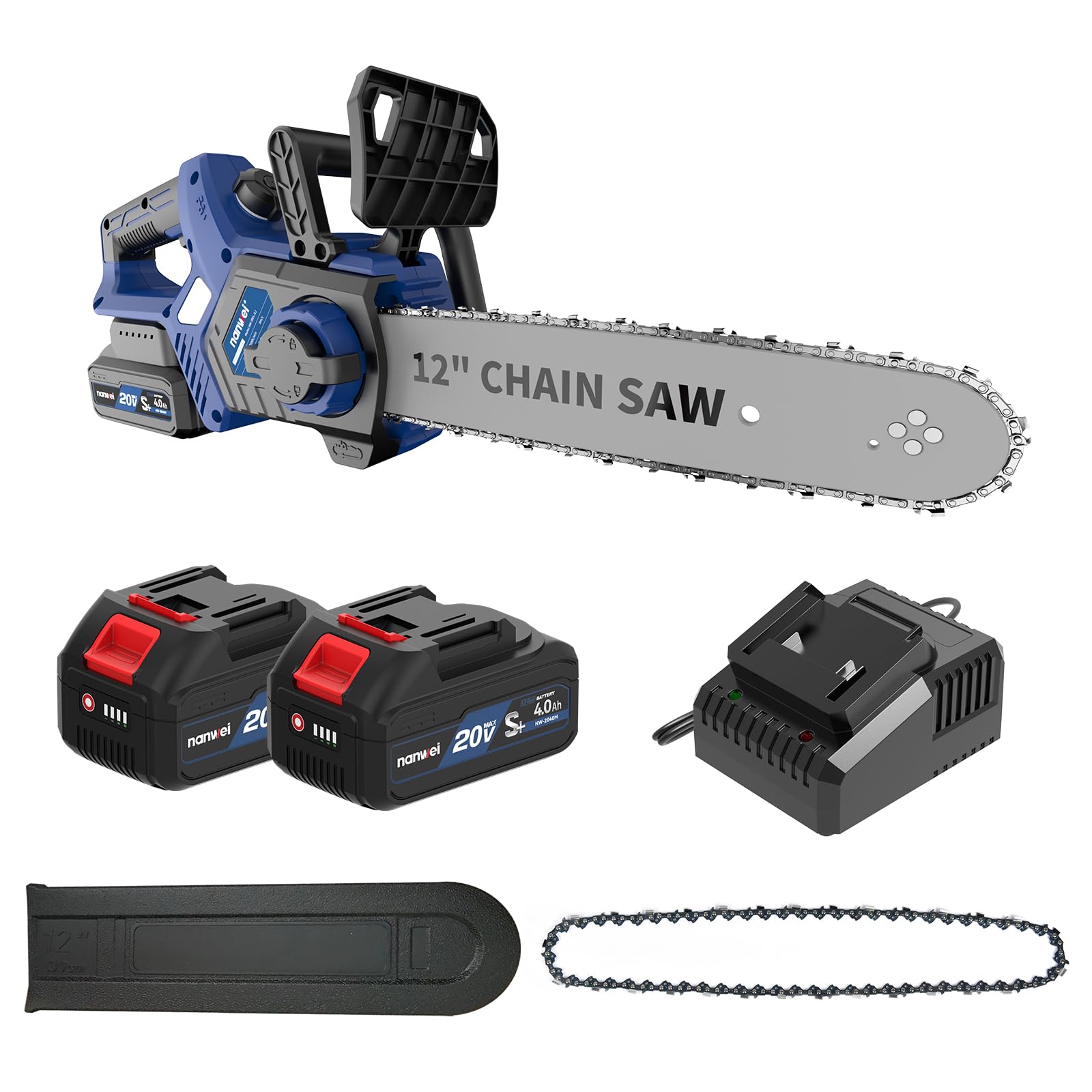 楽天市場】NANWEI チェーンソー充電式 12インチ 自動給油式 工具レス