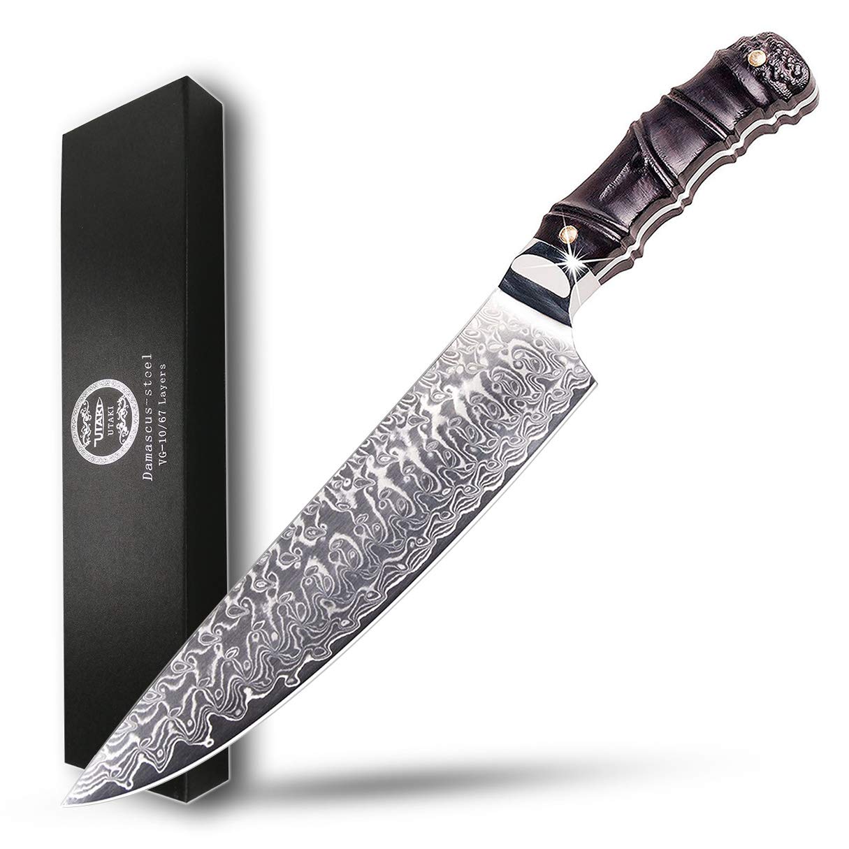 楽天市場】【送料無料】Utaki 牛刀包丁 包丁 ダマスカス 67層 V金10号