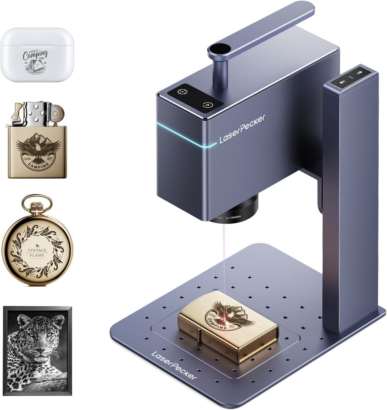 LaserPecker3 レーザー彫刻機 金属＆プラスチック＆アクリル専用 レーザー刻印機 携帯式家庭用 4K/0.01mm高精度 48000mm/min 手持ち彫刻 工業用フィールドミラー 可視化フォーカス調整 ライブプレビュー機能搭載 日本語アプリ操作