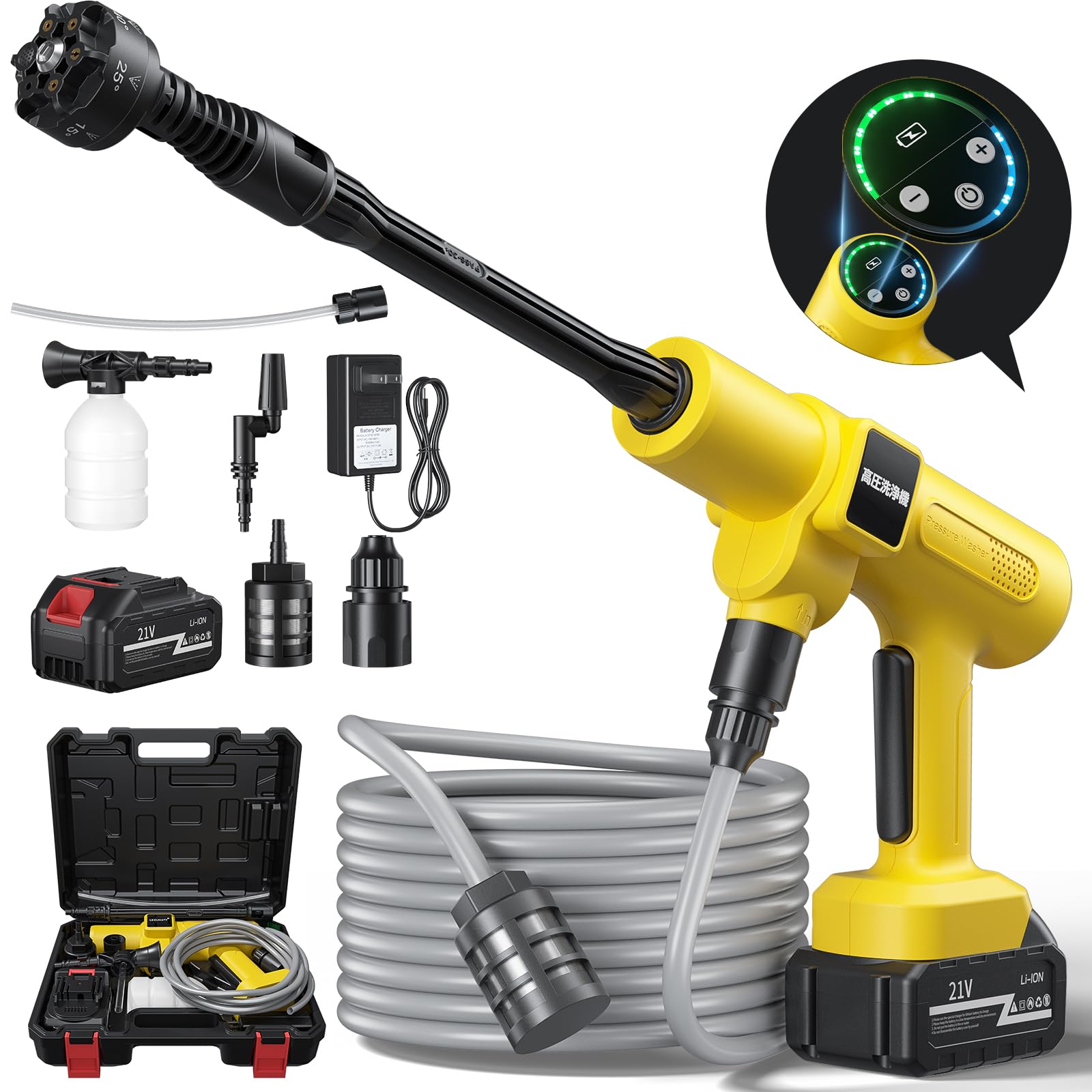 楽天市場】【2025新登場強化版】高圧洗浄機 コードレス 充電式