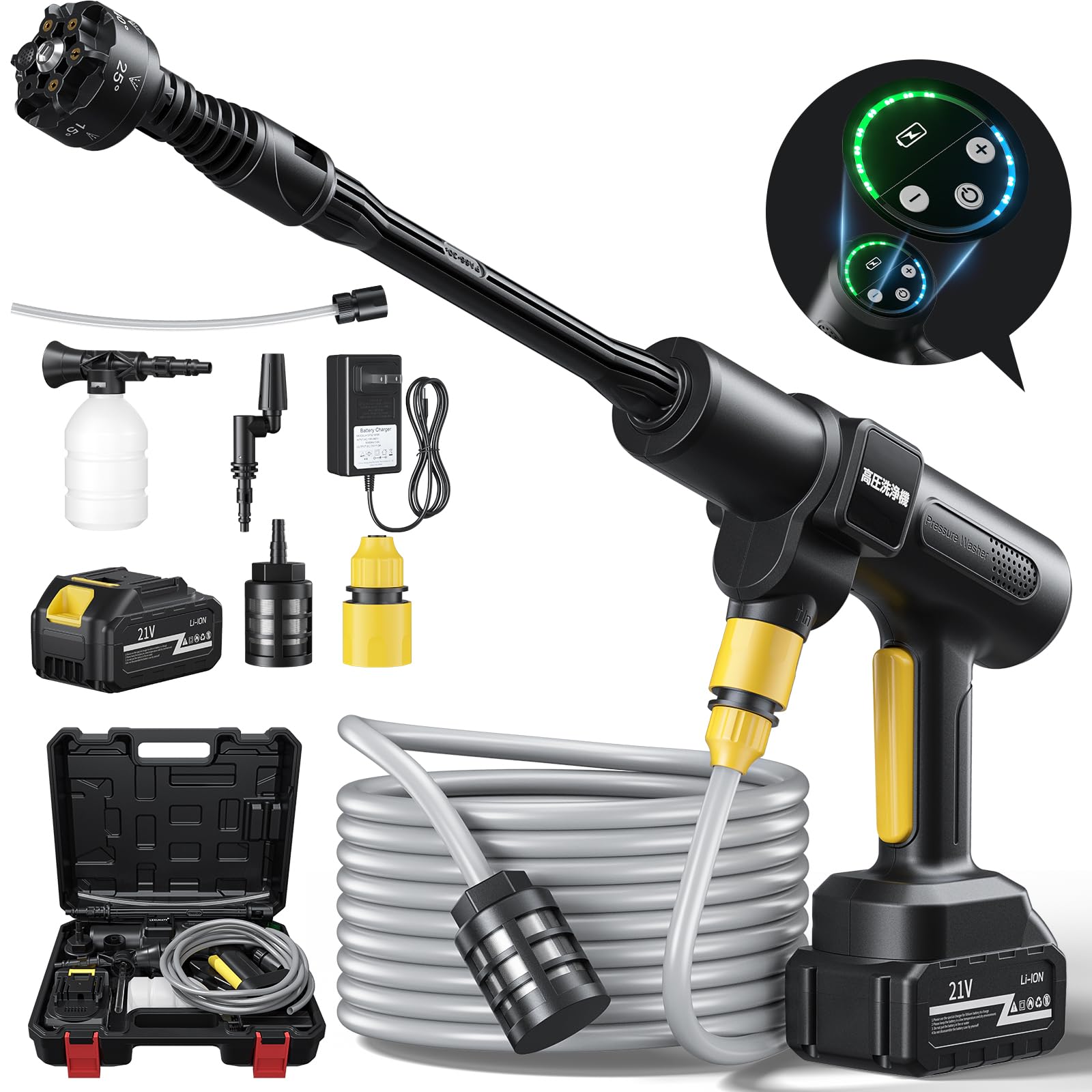 楽天市場】【2025新登場強化版】高圧洗浄機 コードレス 充電式