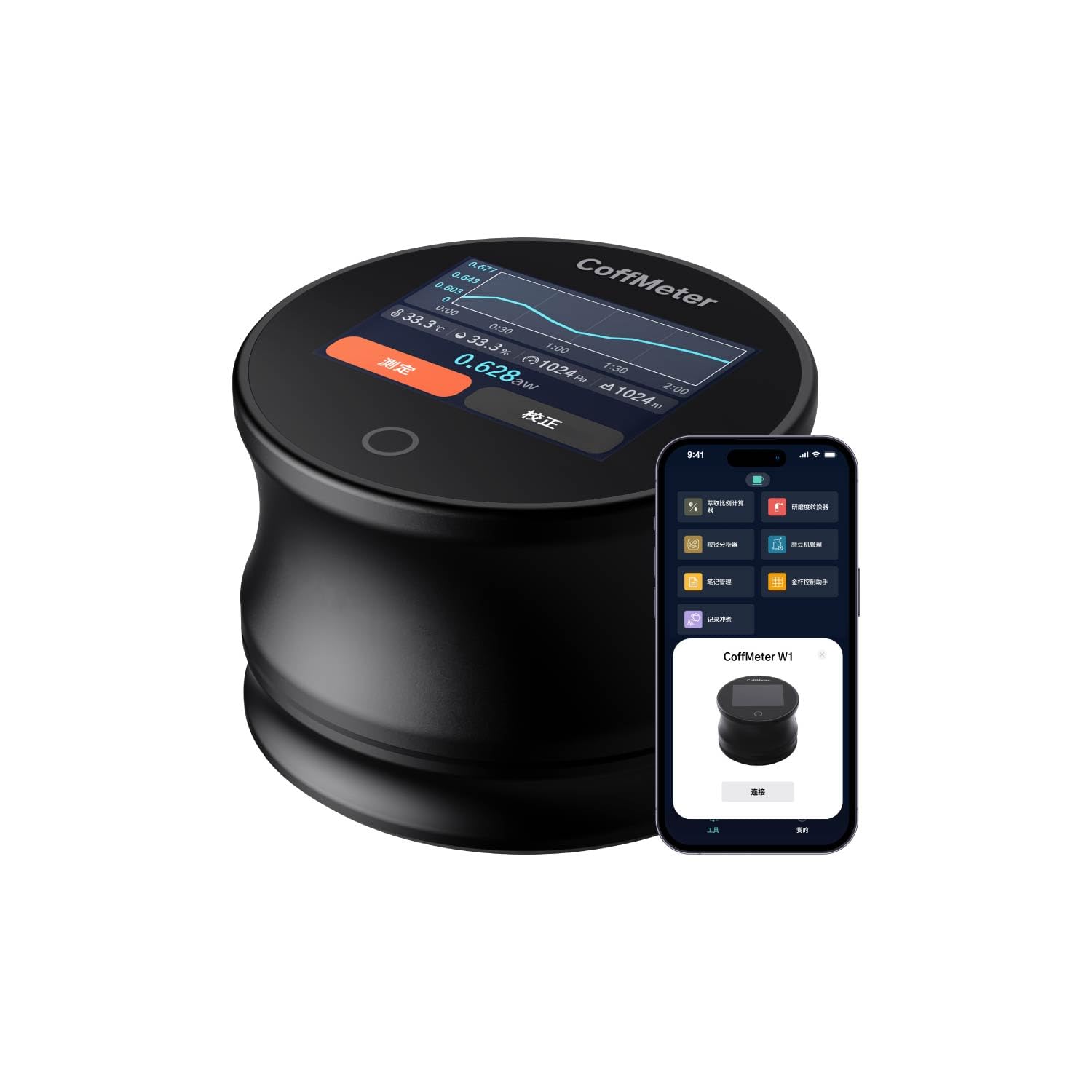 CoffMeter W1 コーヒー豆用高精度水分活性測定器 精度0.02aw BluetoothでCoffeeOSアプリと同期可能|RENEW