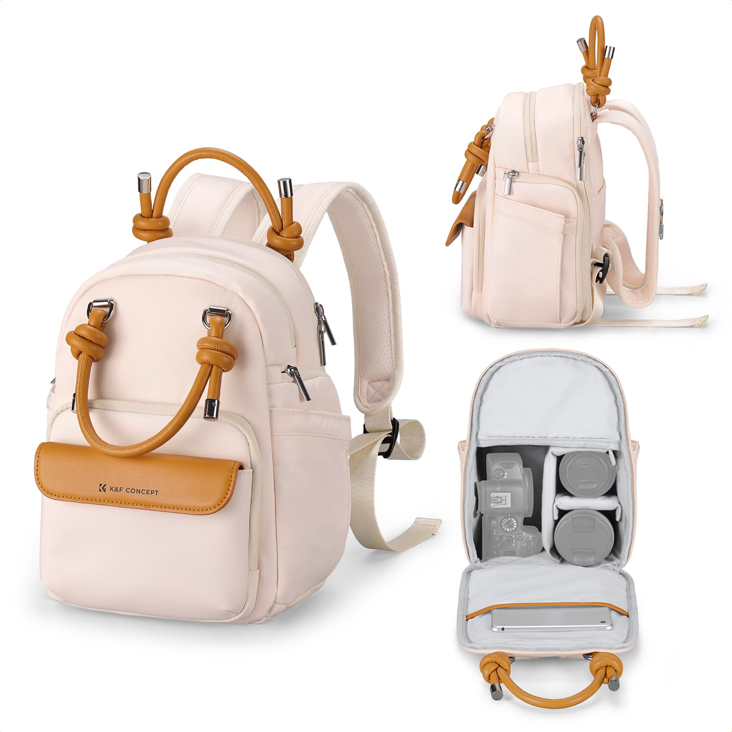 [K&F CONCEPT] カメラリュック 【小型・軽量】 一眼レフ/ミラーレス対応 2WAY 撥水 リュックサック (10.1インチタブレット収納) おしゃれ ストリートスナップ 旅行 通勤 大容量 カスタマイズ収納 防傷｜RENEW