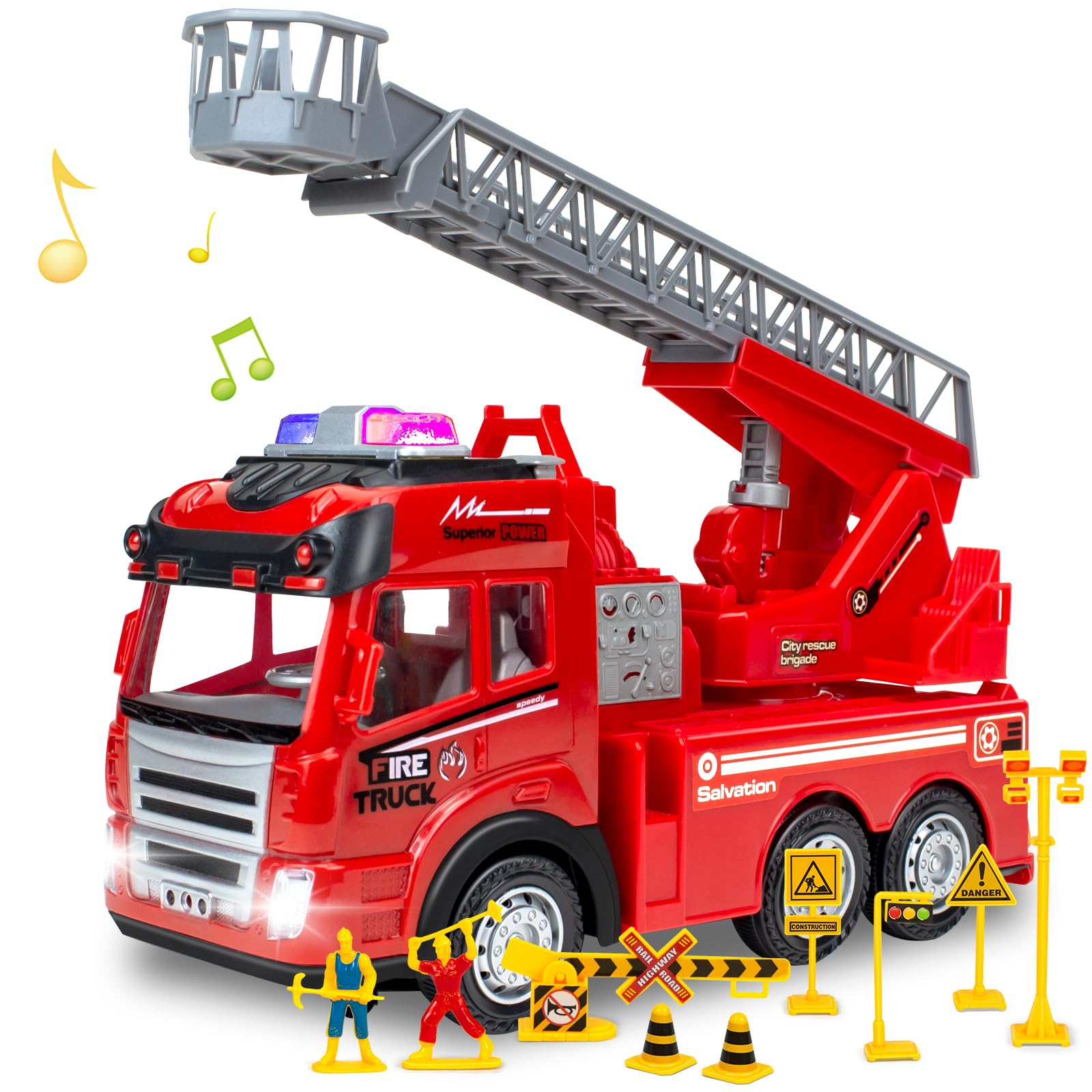 楽天市場】消防車 おもちゃ 緊急車両 はしご付き 消防車両 モデルカー