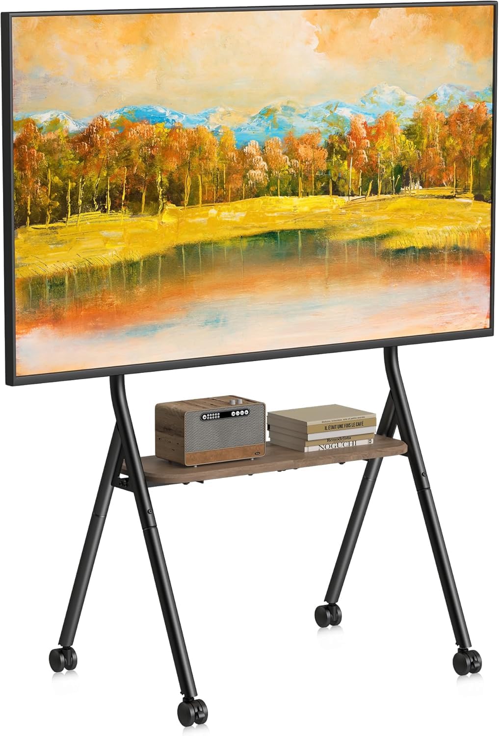 XINLEI テレビスタンド ハイタイプ テレビ台 VESA最大600×400MM 耐荷重 55kg 32-80インチ小型大型TV対応 高さ調節可能 キャスター付き 移動式 ミニマルデザイン 家庭/オフィス/リビングに最適 ブラック ML5CM|RENEW