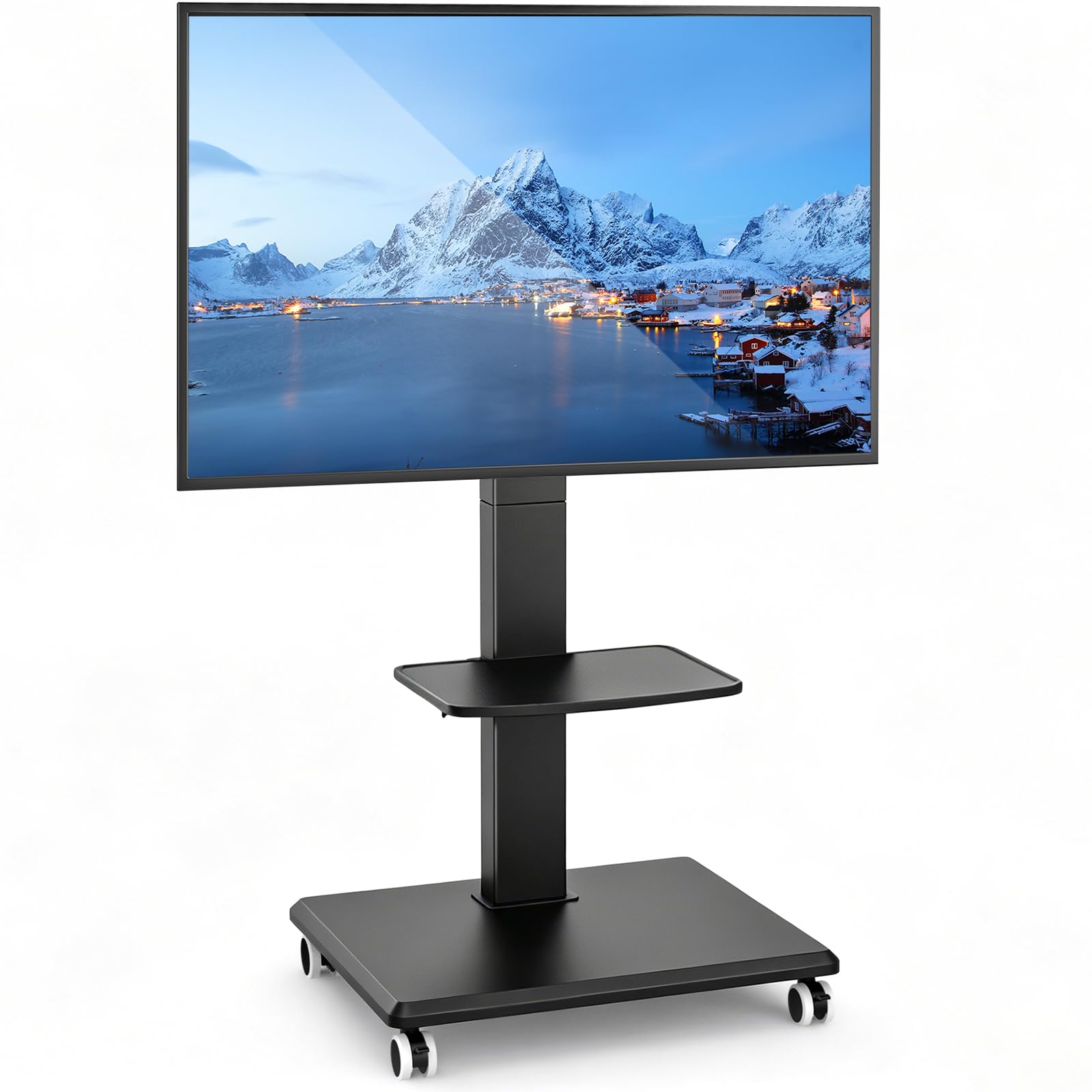 Rfiver テレビスタンド キャスター付き 壁寄せ 32-75インチ tvスタンド tv stand テレビ台 耐荷重50 kg 移動式 ブラック｜RENEW