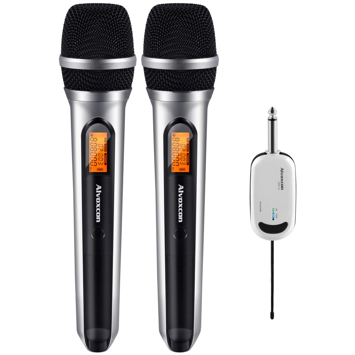 ワイヤレスマイク Alvoxcon ハンドマイク UHF ダイナミックマイク カラオケ ハンドヘルドマイク ボーカルマイク 録音 拡声 カメラ スマホ 軽量 動画撮影 ハンド型 ２人用 CK220｜RENEW