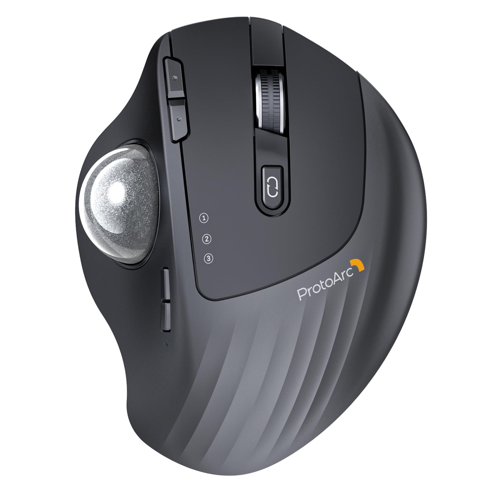 ProtoArc トラックボールマウス 2.4GとBluetooth対応 3台デバイス同時接続 5段階DPI 7ボタン 無線 windows/mac/iPad対応 USB-C充電式 長時間PC作業 静音 自宅/オフィス用 USBレシーバー付属 多色ボール選