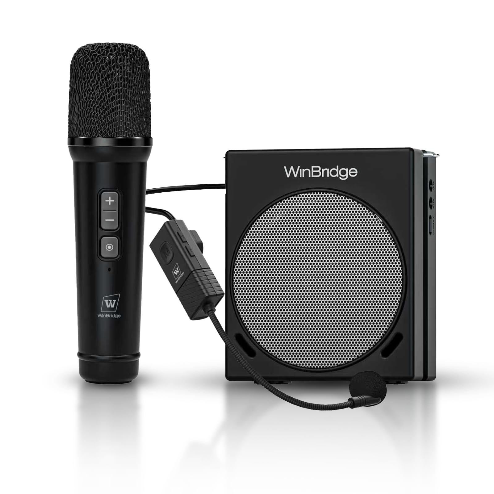 wwinbridge コンパクトスピーカー ハンドヘルドマイク ヘッドセットマイク ハンズフリー拡声器 ポータブル拡声器 USB/AUX入力/TFカード 音楽再生 PAシステム ガイド ヨガ指導 プロモーション 会議 教師用 日本語説明書付属 30W｜RENEW 14,040円