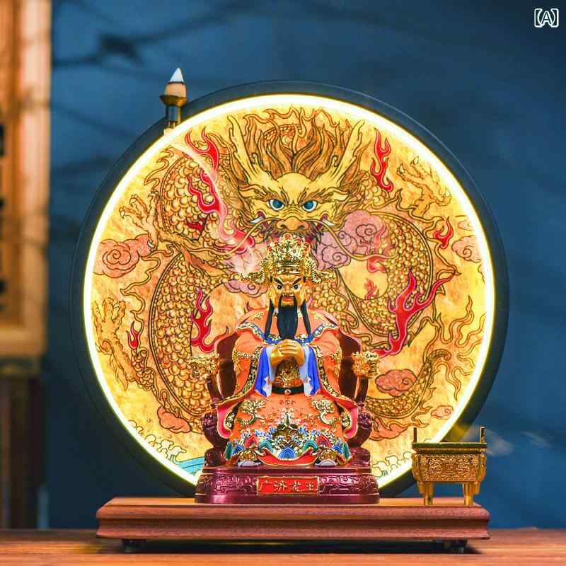インテリア オブジェ おしゃれ 龍 五主 像 富の 神 家庭 崇拝 広 済 王 菩薩 幸運 仏像 新 チャイナ風 装飾