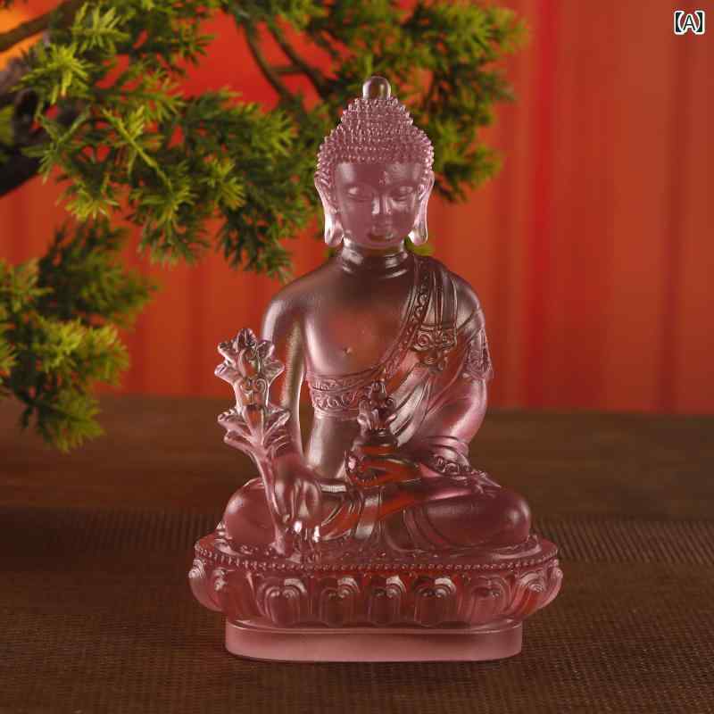 インテリア オブジェ おしゃれ 瑠璃 薬師如来 像 青 七 仏 光 如来 釈迦 聖者 阿弥陀仏 三 宝 仏像
