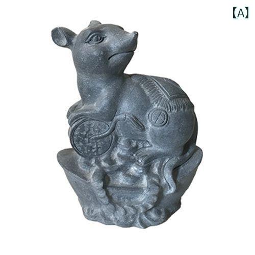 インテリア オブジェ おしゃれ 石の 彫刻 十二支の 飾り 牛 虎 兎 龍 蛇 馬 羊 猿 鶏 犬 豚 セット 風 水 12 ブルーストーン 十二支