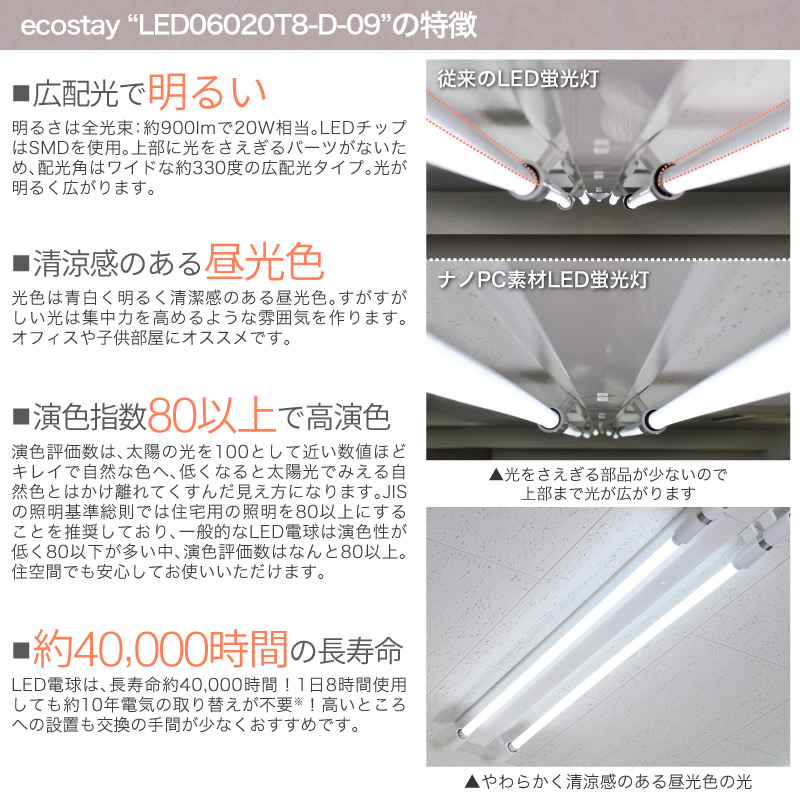 40W形直管LED蛍光灯 昼光色 120cm 2300LM Yahoo!フリマ（旧）+