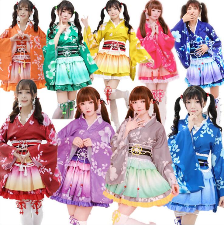 和風コスチューム 花柄着物ドレス ミニ丈 ミニドレス 浴衣セット 上下セット 飾り付き グラデーション 振袖 和風ドレス 大人 キャラクター ダンス衣装 変装 仮装 可愛いコスチューム 舞台衣装 花魁 団体服 文化祭 舞台劇 忘年会 余興 イベント ハロウイン 花火大会 発表会