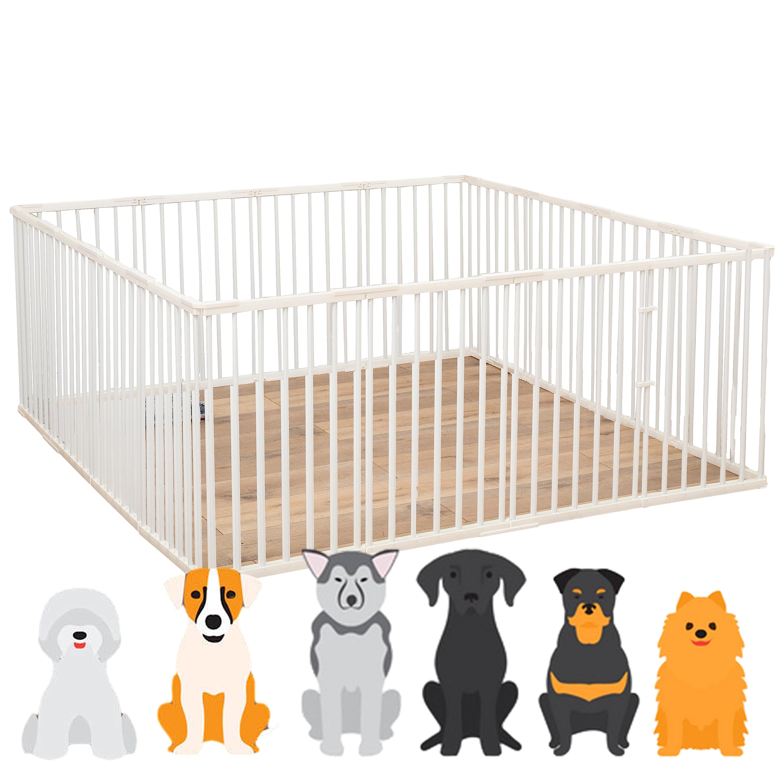 ペットサークル 犬サークル ケージ フェンス ペット柵 173x173x70cm 猫用 犬用 ウサギ用 ドア付き 扉付き ペット メッシュ ケージ｜renos店