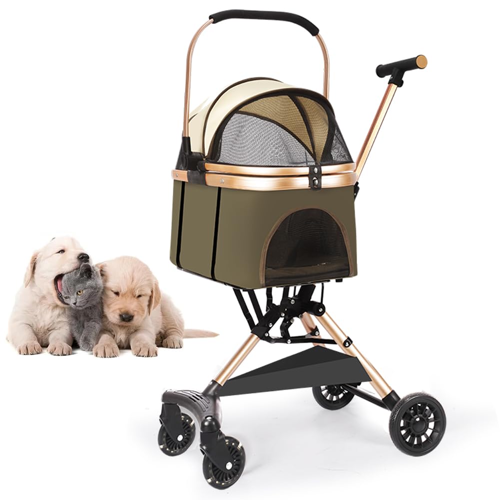 ペットカート 分離型 犬用ベビーカー （サイズ：56x33x92cm) 前輪360°回転 キャスター付き 組み立て簡単 軽量 通気 折りたたみ式
