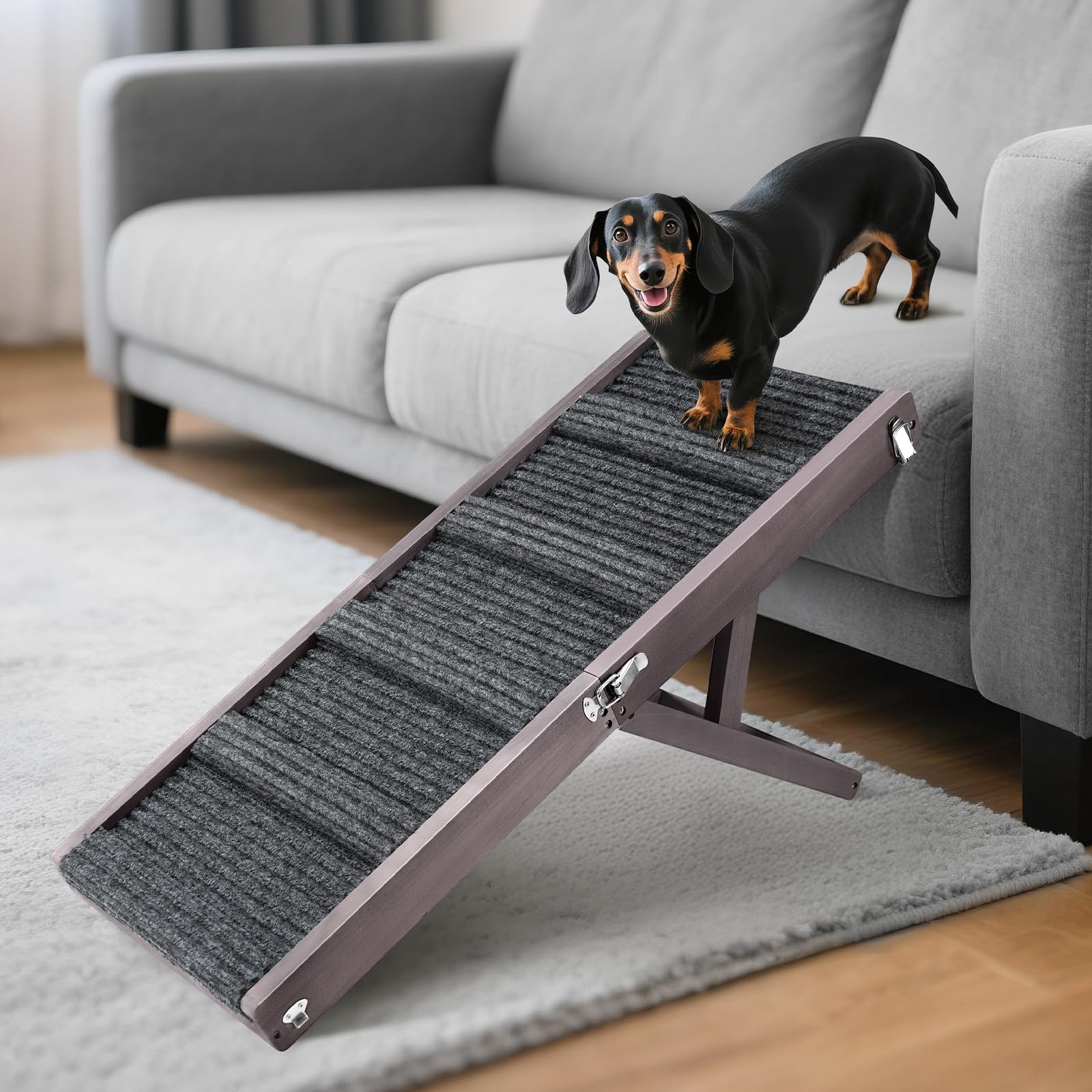 バージョンアップ版 ペットスロープ 小型犬 ペットステップ 折りたたみ ペット用 坂状 折り畳み 高さ調節可能