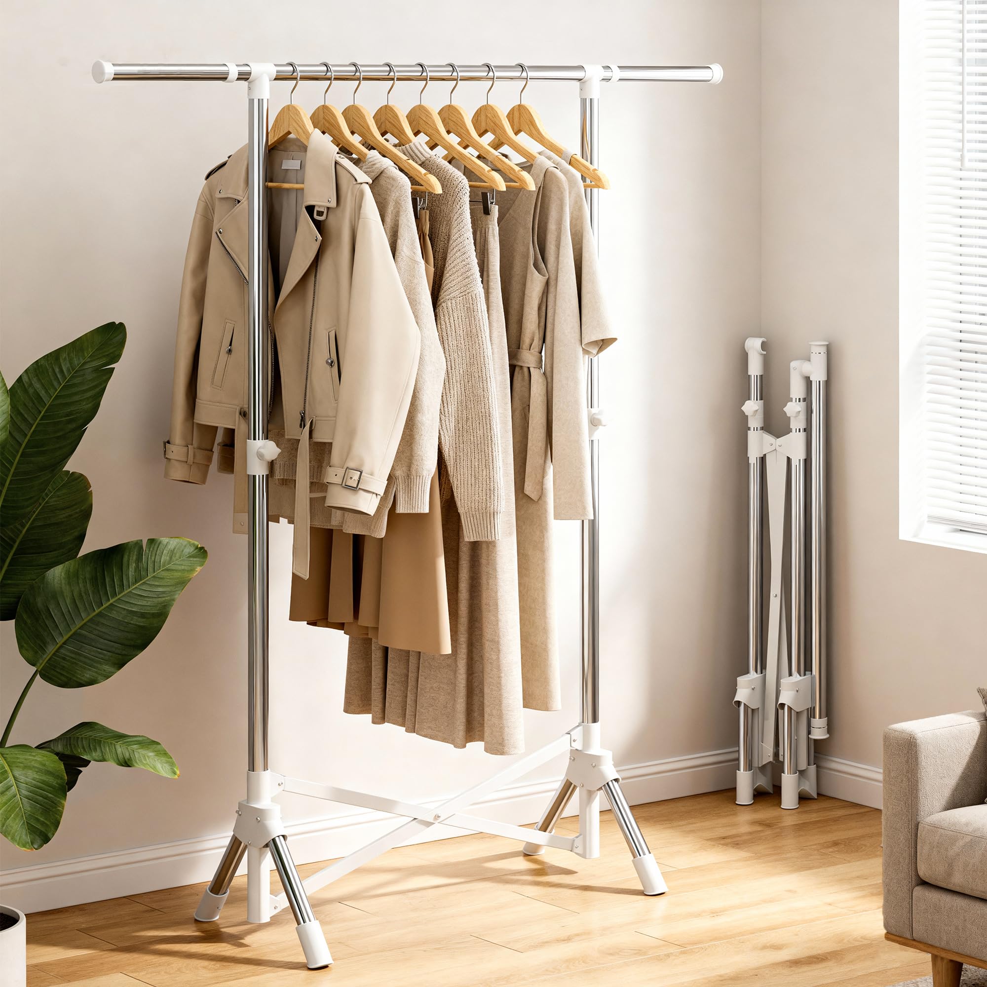 楽天市場】洗濯物干し 室内物干し 折りたたみ ステンレス鋼 伸縮自在