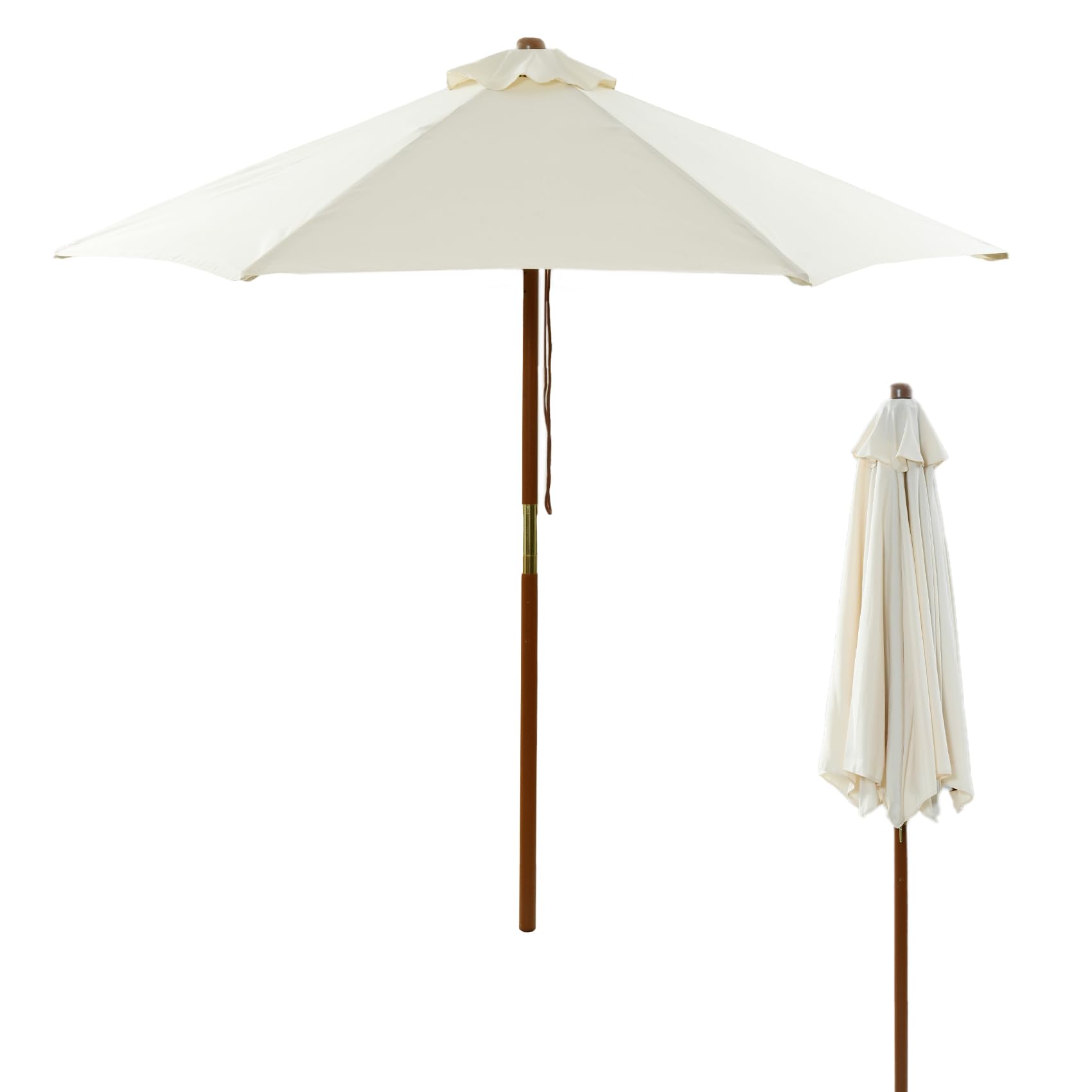 ガーデン パラソル 木製パラソル (直径210cm) お庭 ベランダ テラス バルコニー 日よけ 大型 風に強い