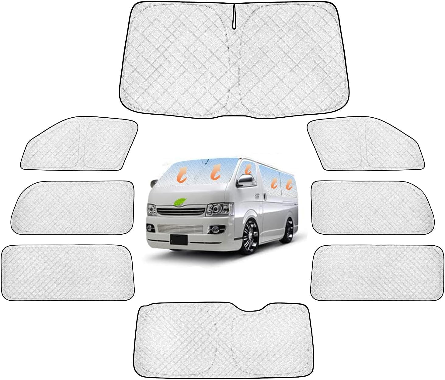 「令和5年 6層構造」IC ハイエース 200系 標準 1~4型 車用サンシェード 遮光シェード ワンタッチタイプ 吸盤不要 6層構造 光漏れ防止