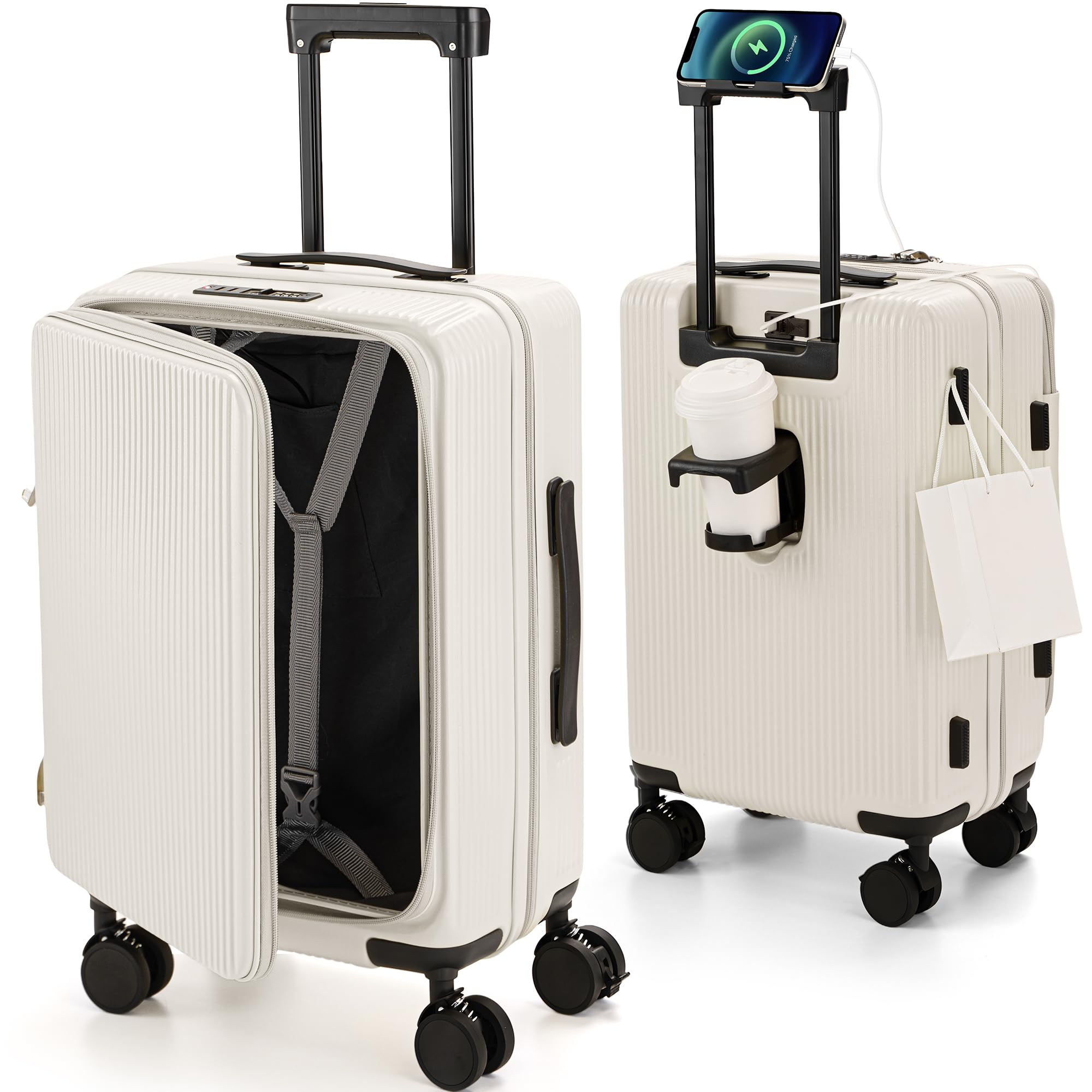 旅行バッグ 機内持ち込み 持ちはこび入れもの 多役立つこと 片食い違い 取りひろげる役立つこと付き添い人 キャリーバッグ 向こう正面明けっ広げ USB界面付き添い人