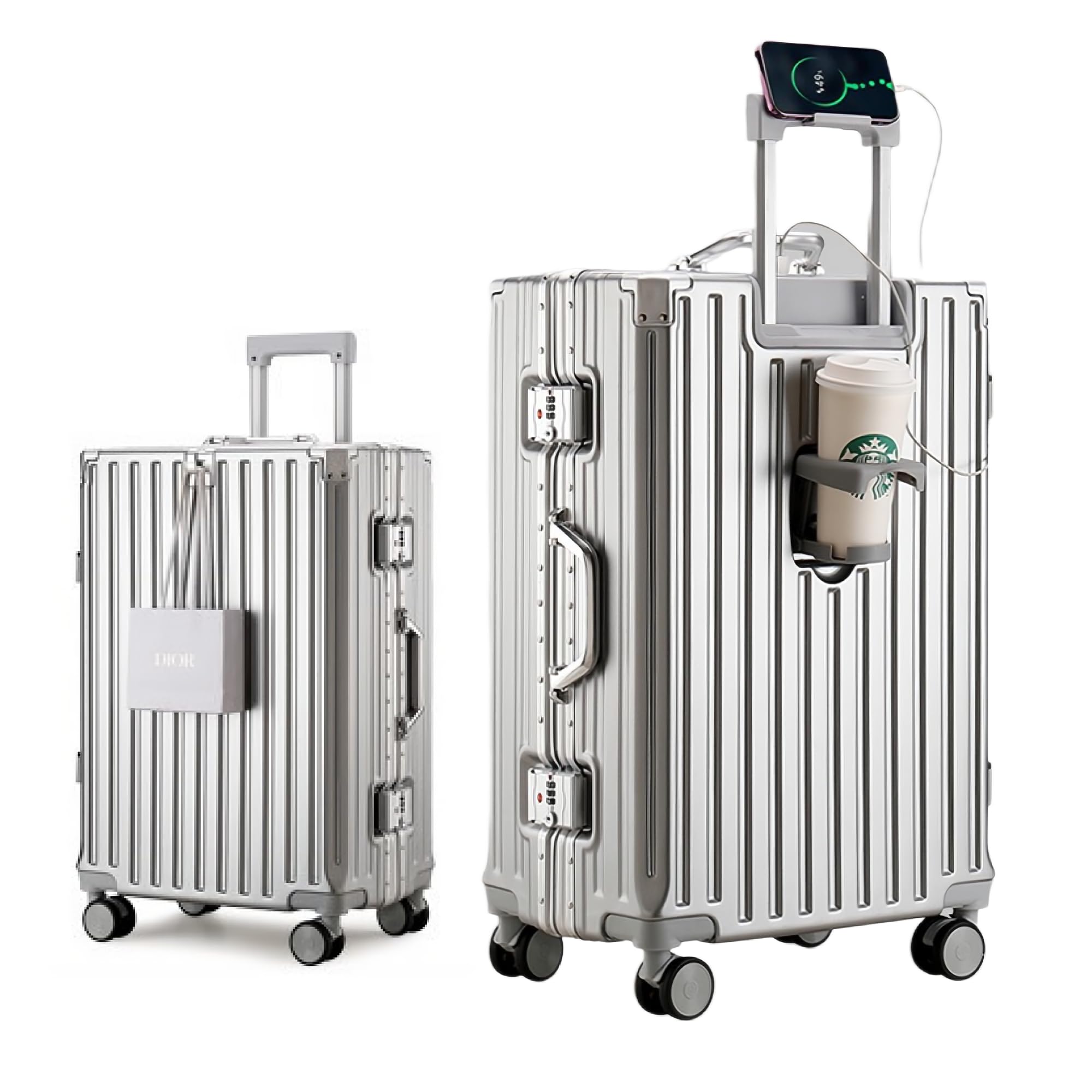 旅行バッグ 軽銀一こま手合い 持ちはこび入れもの しろがね色 機内持込可 s/m/l/xl大きさ 2泊3日 多役立つこと 御徒面子かけ引っ掛かり付き添い人