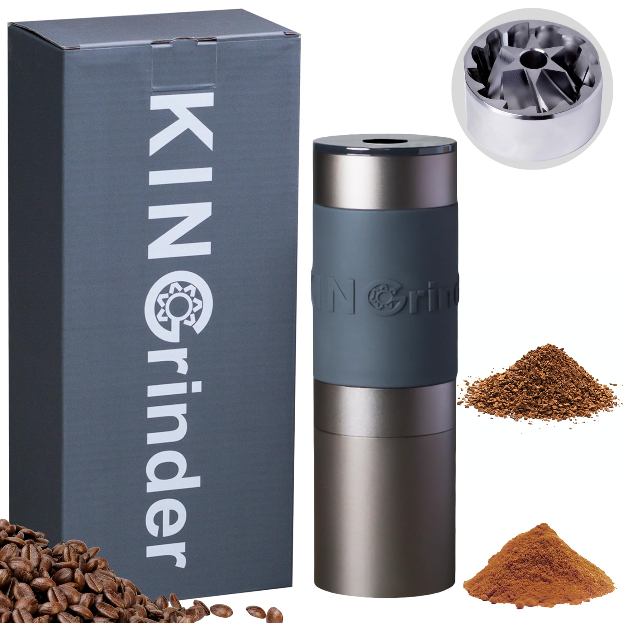 【クーポンで10％OFF?】【送料無料】KINGrinder K1 手挽きコーヒーミル 140段階内部式粒度調整 均一性に優れるコニカル式金属刃 最大容 8,963円