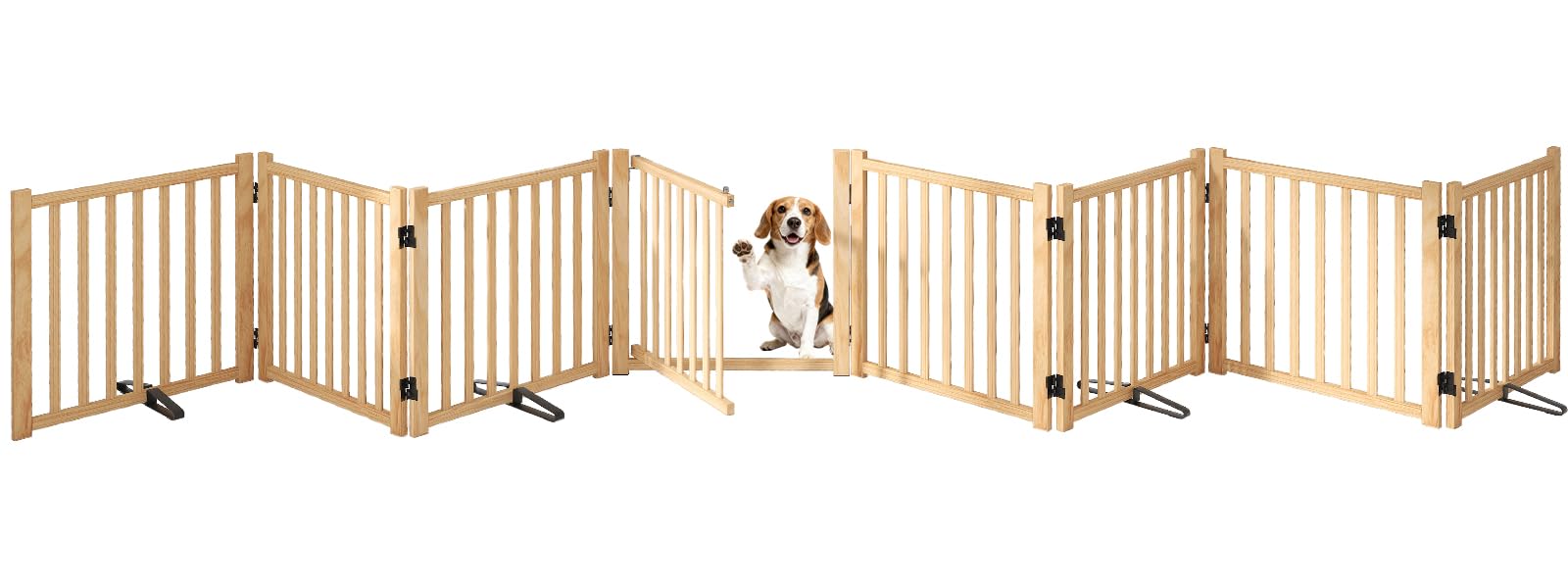 ペットゲート ドア付き 置くだけ 犬 ゲート ペットフェンス 高さ58cm 幅468cm 自立型ゲート 折りたたみ式 犬フェンス 室内用