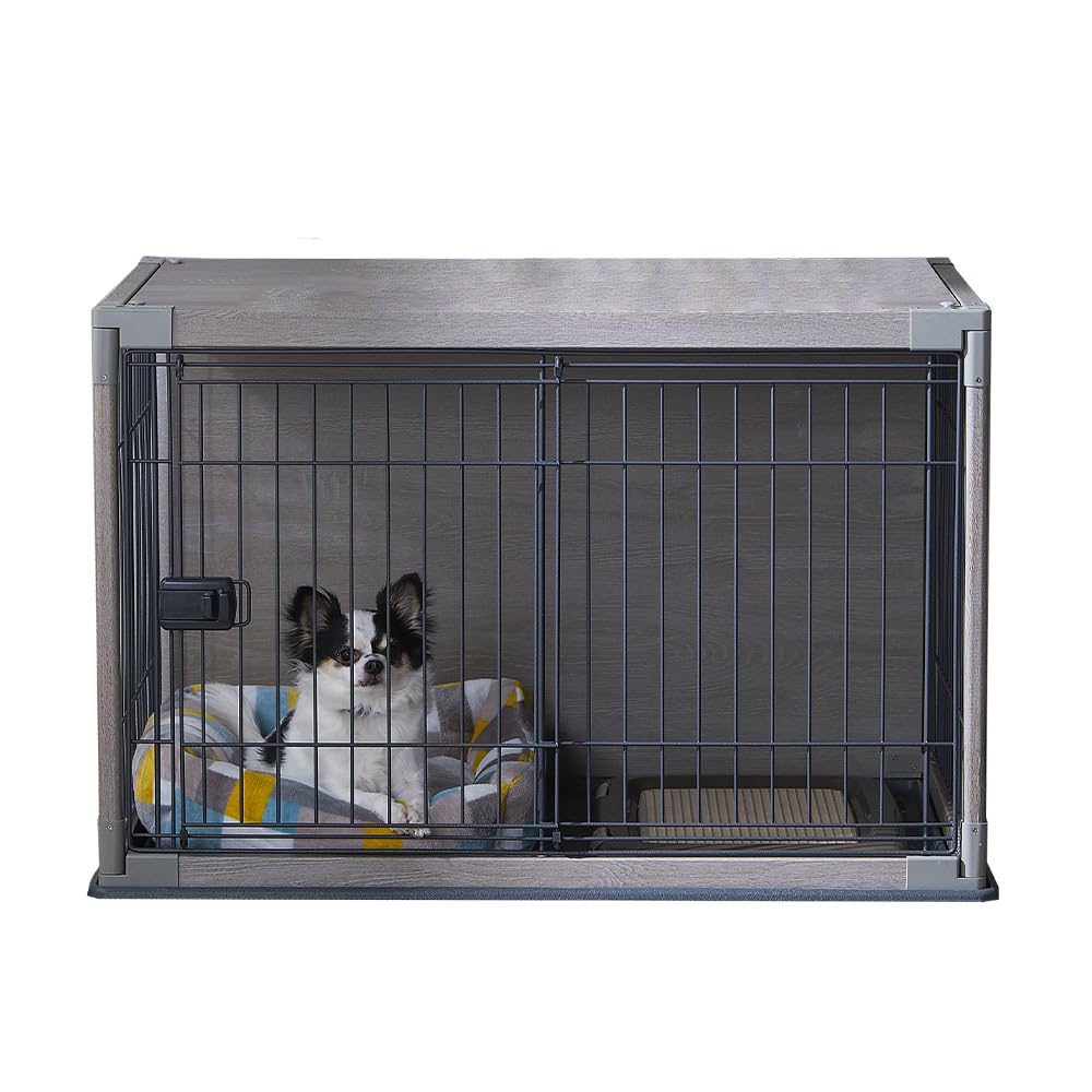 犬 サークル ウッディサークル インテリア グレー 小型犬用 幅97.5×奥行66.5×高さ63.5cm