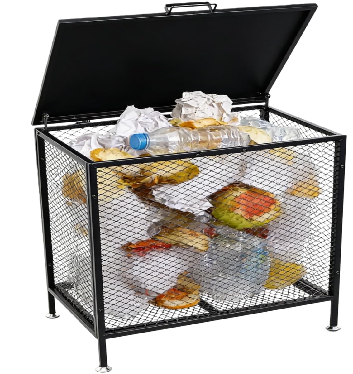 紙くずかご 室外 ゴミステイション 蓋付き添い人 大静電容量(350L) 90X60X70.5コマーシャル 飾り気の無い精神的な統合 防錆 防風 防火 ゴミ荒らし押しとどめる 烏 野ら猫 打つ手