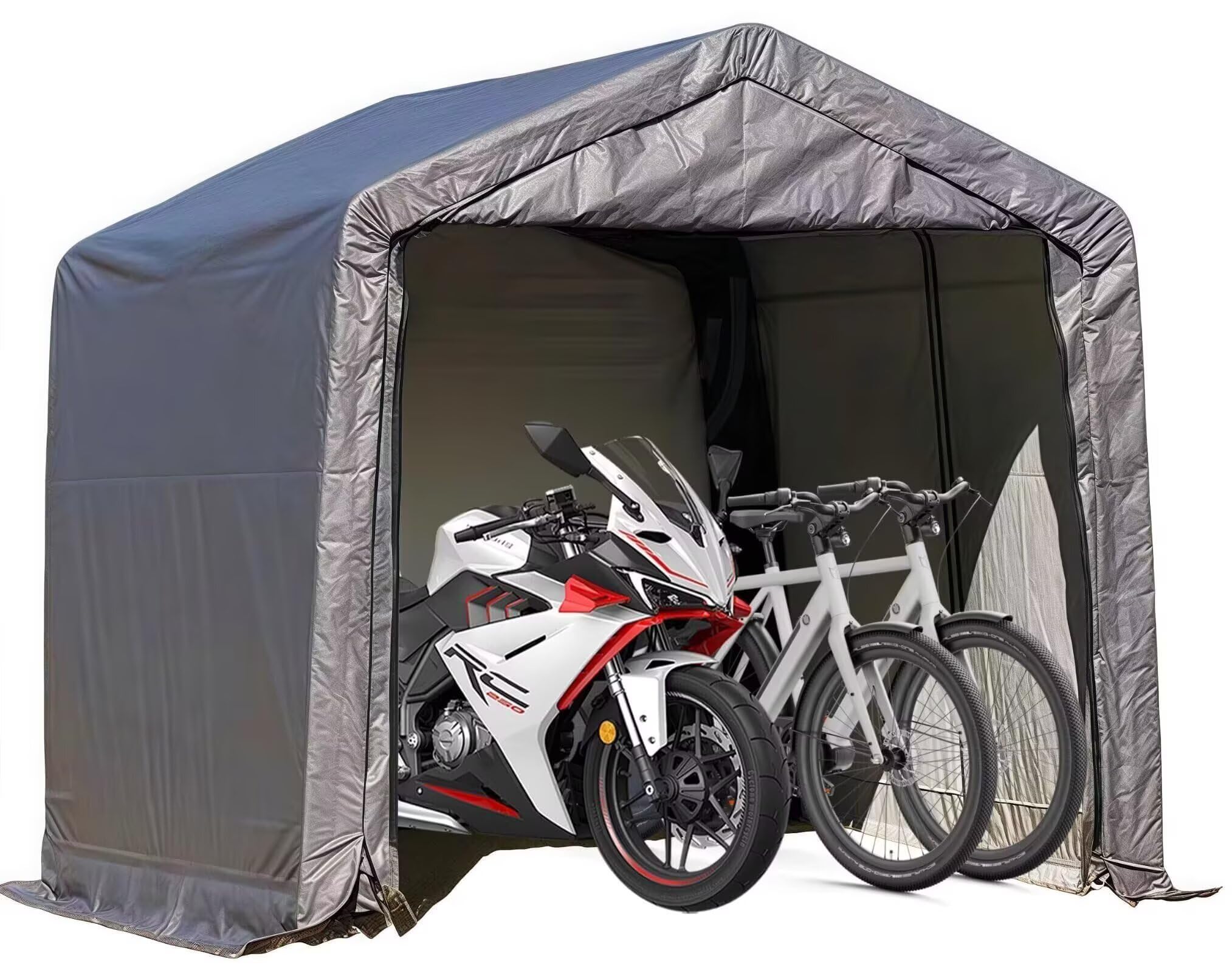 バイクガレージ サイクルハウス サイクルポート 自転車テント 4台用 2.4x2.4m バイクシェルター 車庫 ガレージテント 屋外物置