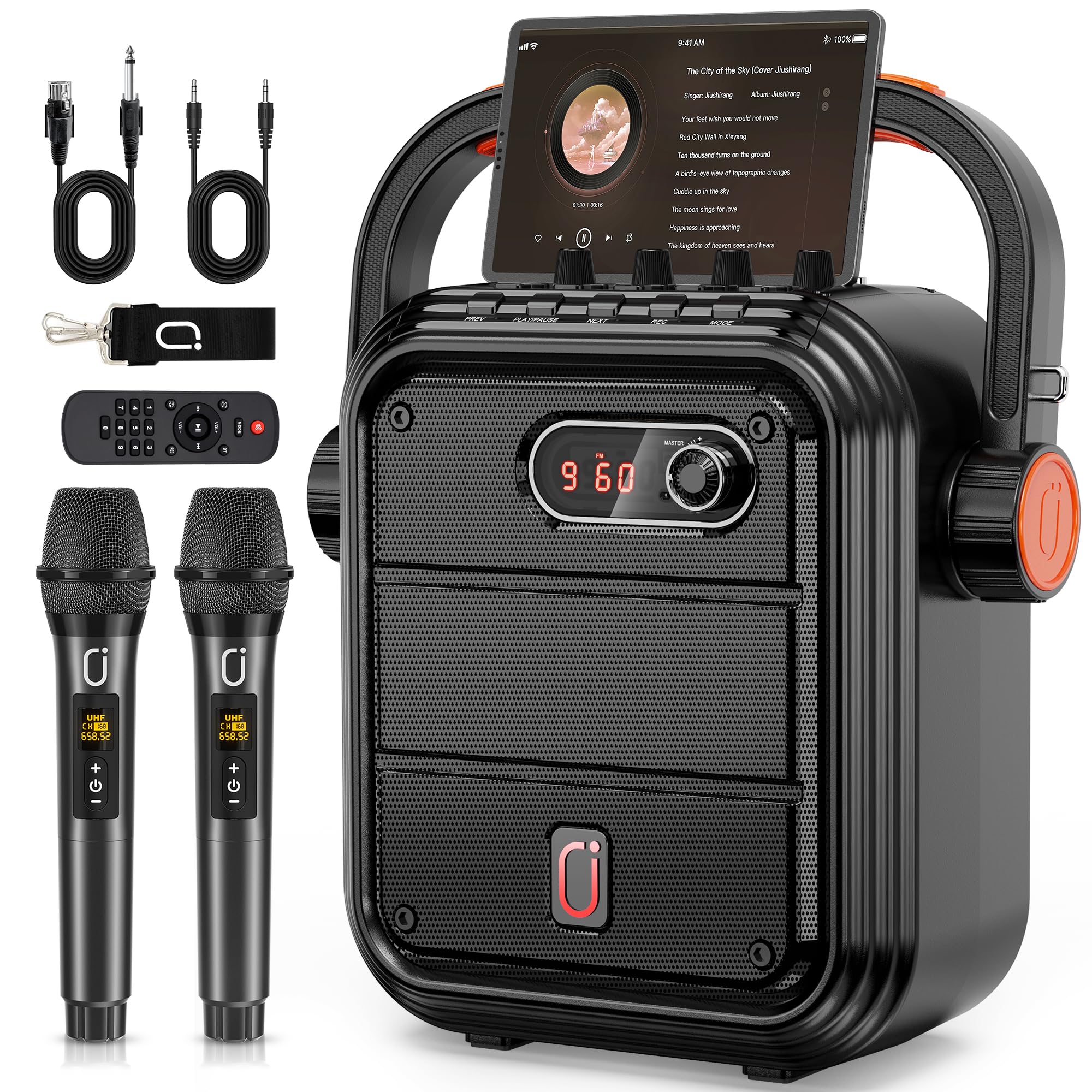 【クーポンで10％OFF?】【送料無料】JYX ワイヤレスマイク スピーカーセット 拡声器 Bluetooth 5.0対応 低音強化機能搭載 充電式 ポータ 11,349円