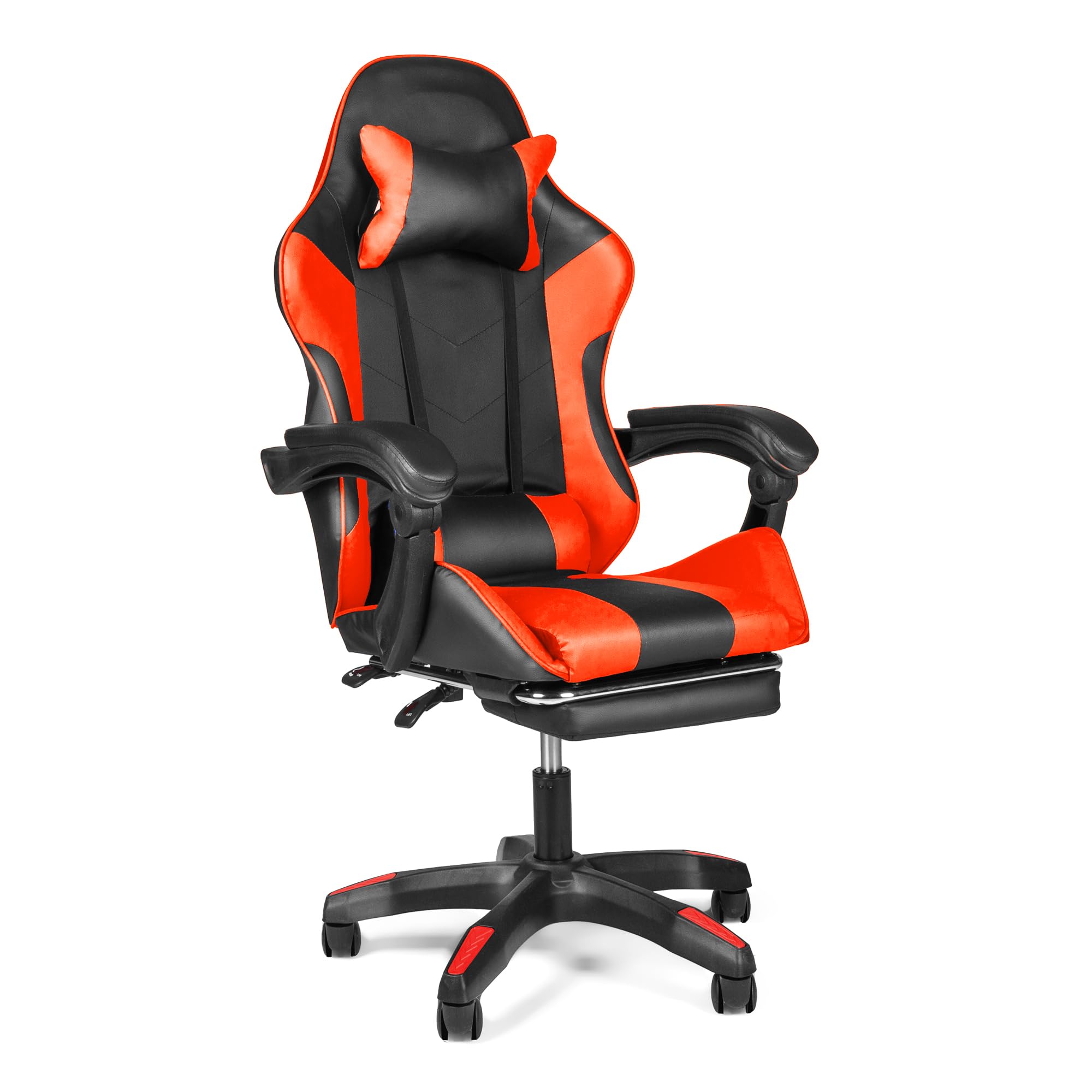 【クーポンで10％OFF?】【送料無料】DoubleTT ゲーミングチェア ゲーム用チェア オフィスチェア デスクチェア パソコンチェア オットマ
