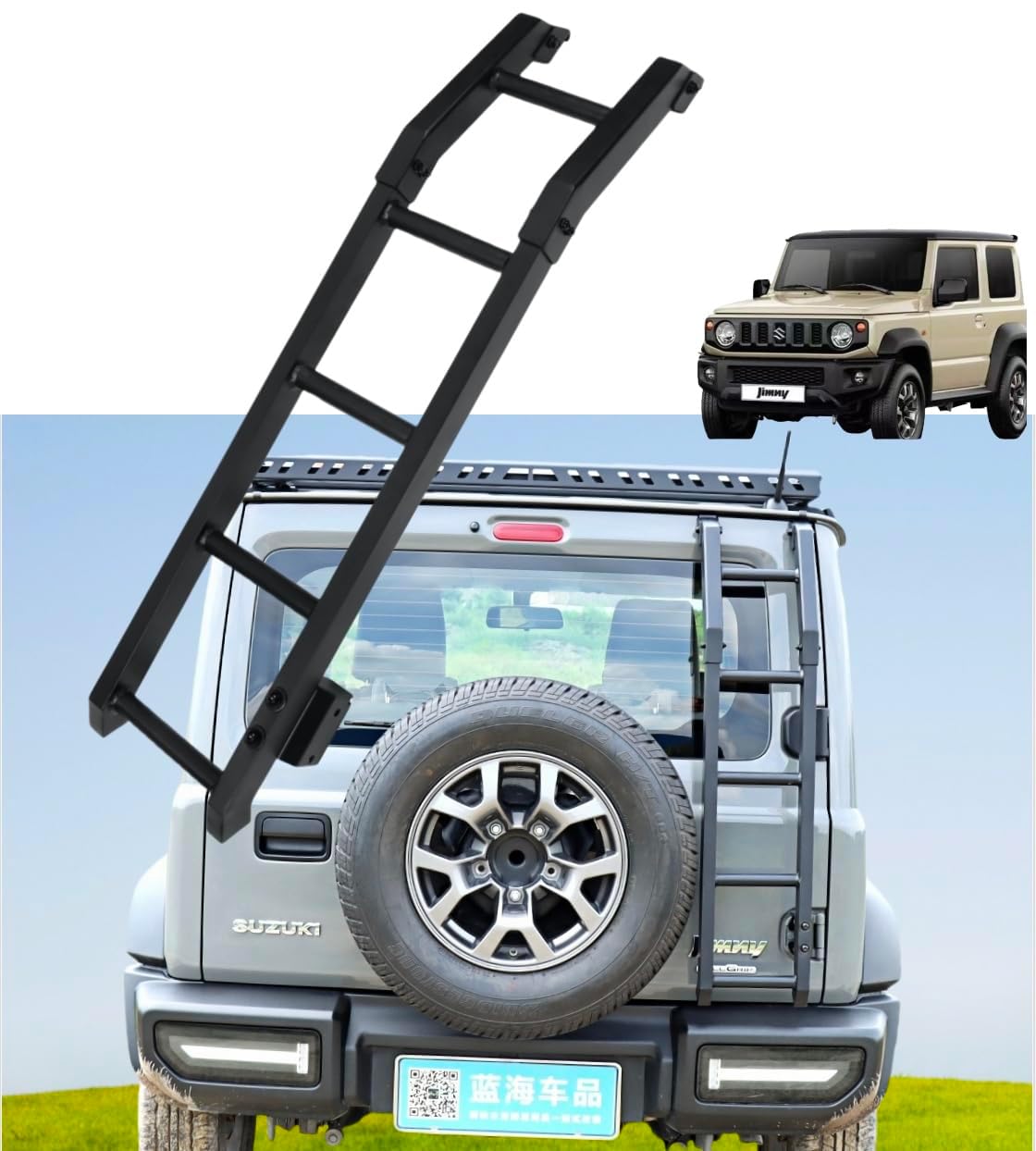 【クーポンで10％OFF?】【送料無料】TUIYIDUO 【最新昇級版】 ジムニー リアラダー JIMNY JB64/JB74 アルミ合金テールゲートラダーキッ