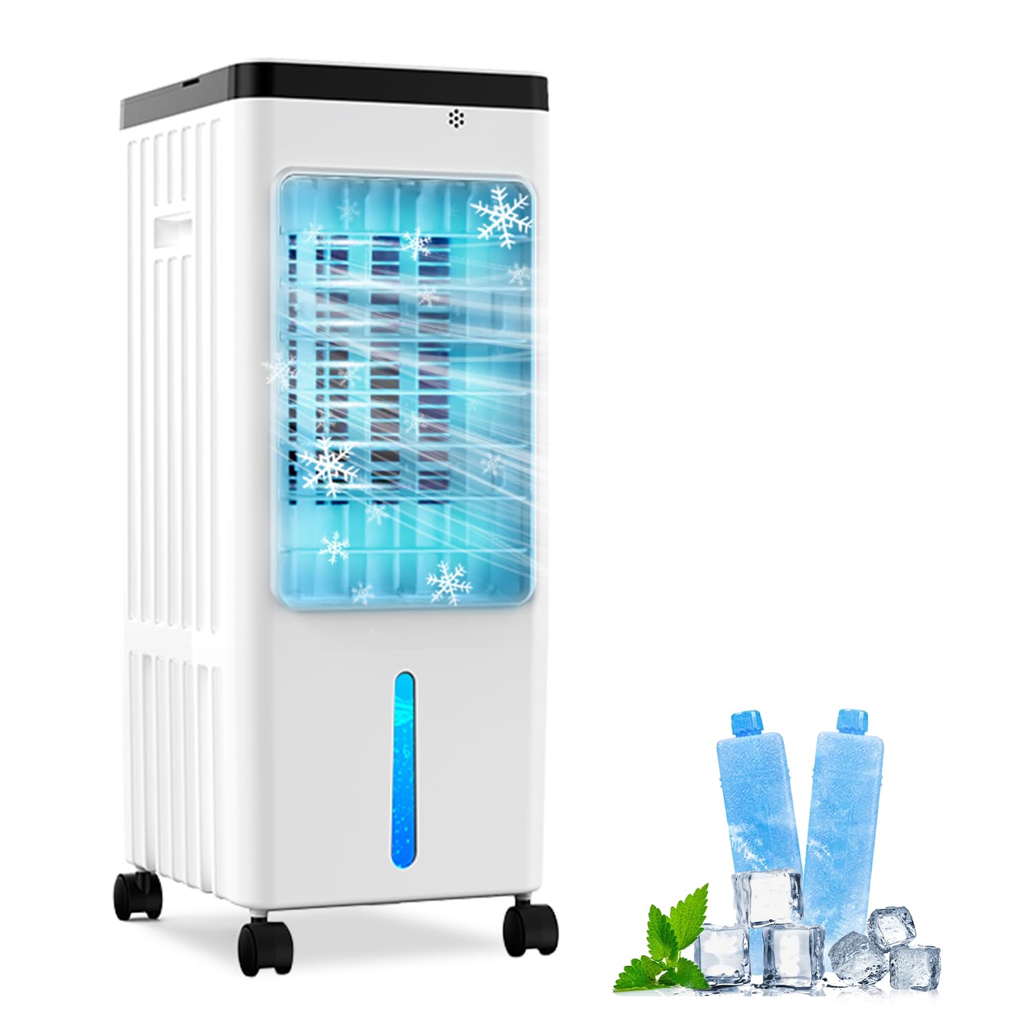 【クーポンで10％OFF?】【送料無料】冷風扇 冷風機 強力 人気 冷風扇風機 8L大容量 自動首振り 扇風機 3段階風量 上部給水 工事不要スポ