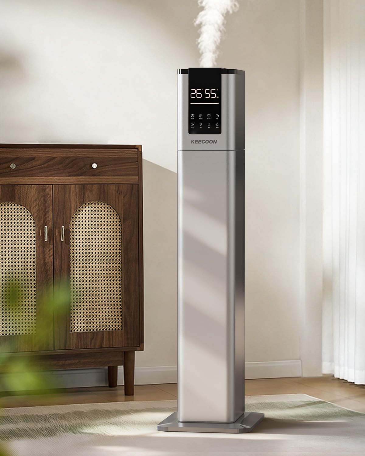 【クーポンで10％OFF?】【送料無料】KEECOON 加湿器 スチーム式 大容量13L 100℃高温除菌 加熱式 +超音波式 ハイブリッド式 アロマ加湿｜renos店