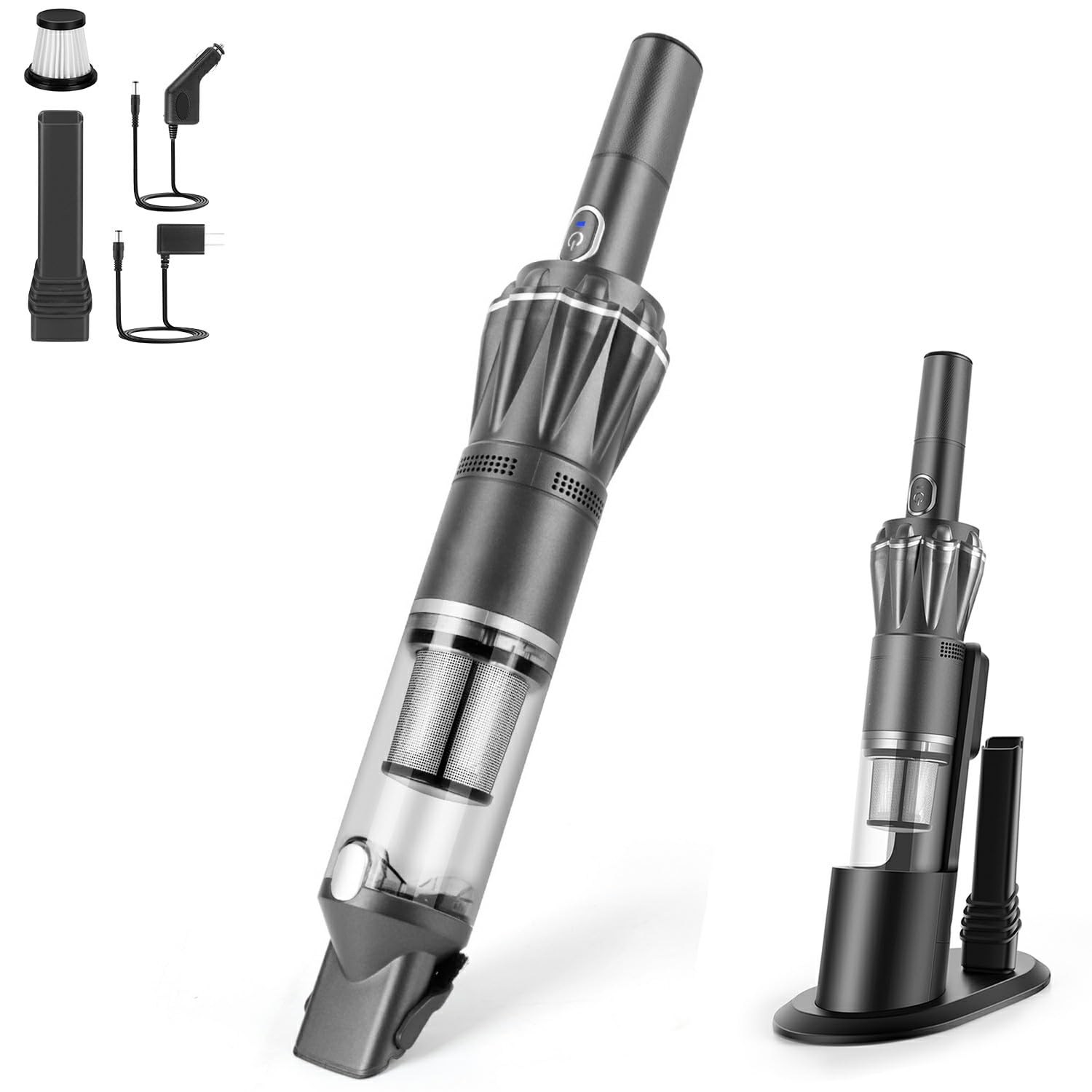 【クーポンで10％OFF?】【送料無料】LNSOO ハンディクリーナー 掃除機 ハンディ コードレス 車用掃除機 15000pa パワフル 吸引 30分間連