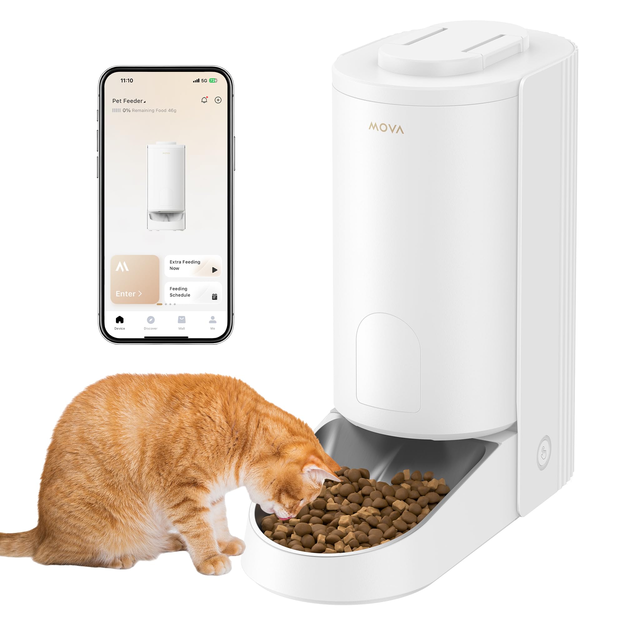 【クーポンで10％OFF?】【送料無料】【2025新登場】MOVA PF10 Pro 自動給餌器 猫 中小型犬用 タイマー式 3.4L大容量 定時定量 1日20食