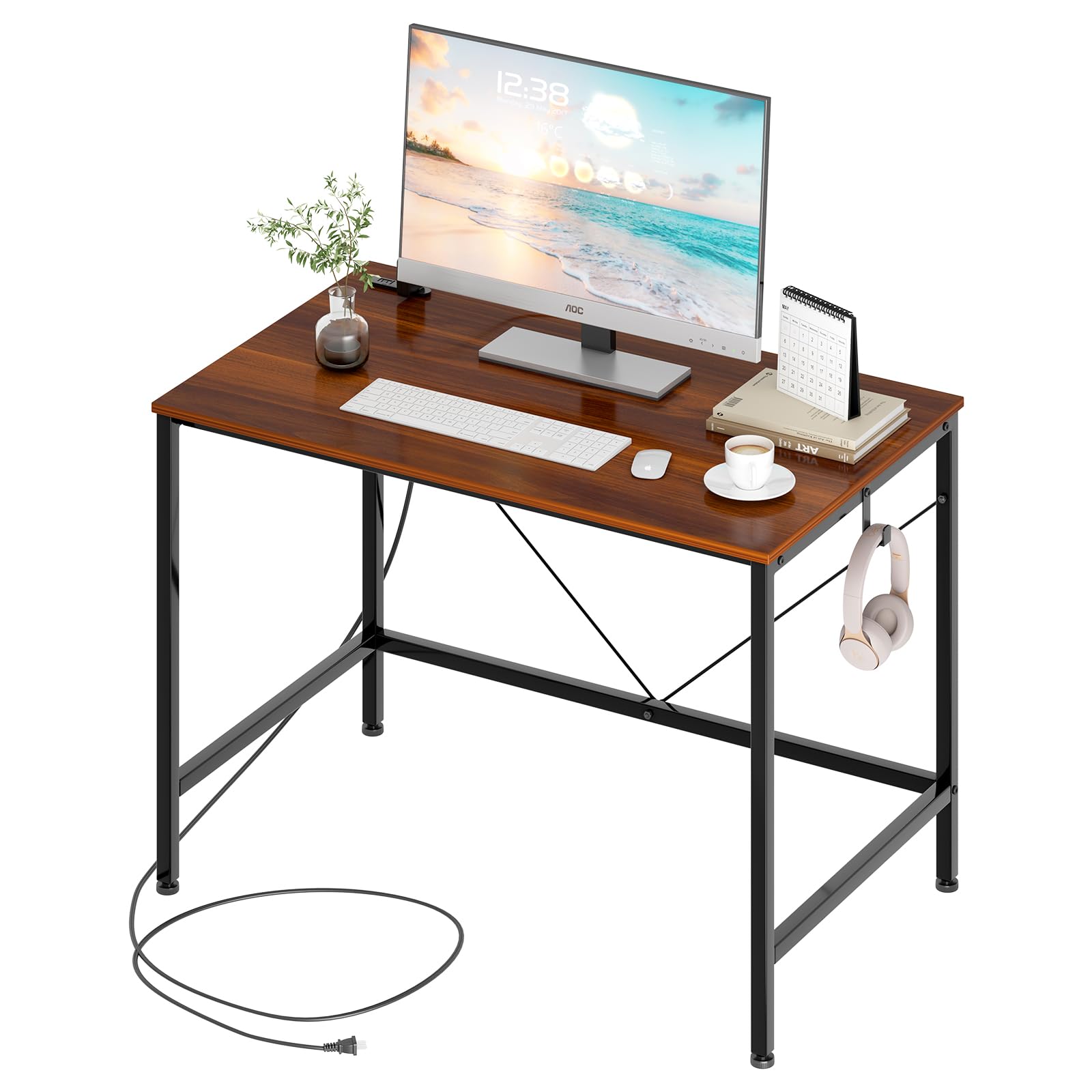 【クーポンで10％OFF?】【送料無料】LunarLight ワークデスク 机 幅100奥行60高さ70cm テレワーク PCパソコンデスク シングルデスク 勉