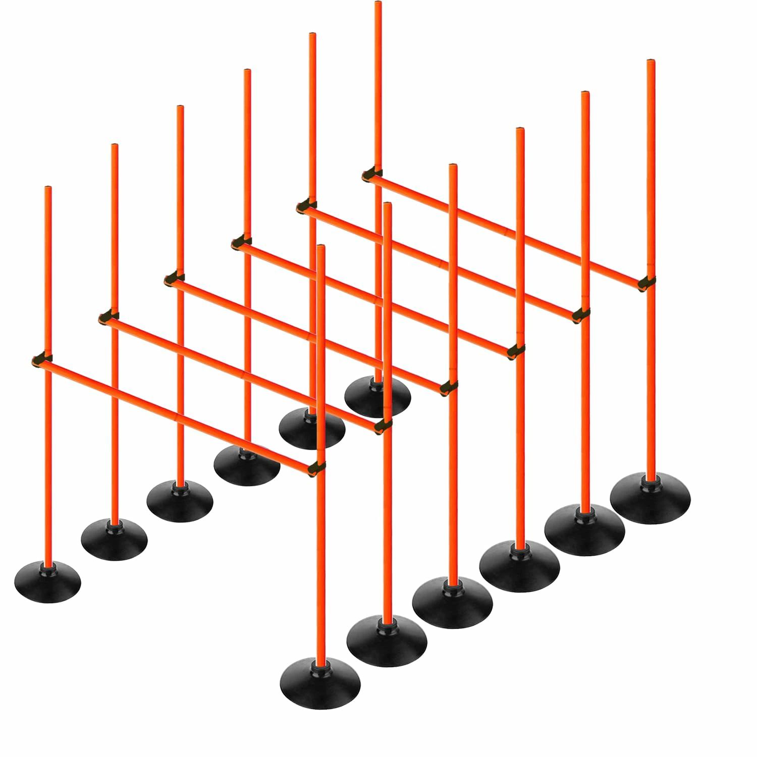 【クーポンで10%OFF?】【送料無料】Ennbom ハードル アジリティトレーニング ハードルセットアジリティポール 取り外し可能 高さ調節可|renos店