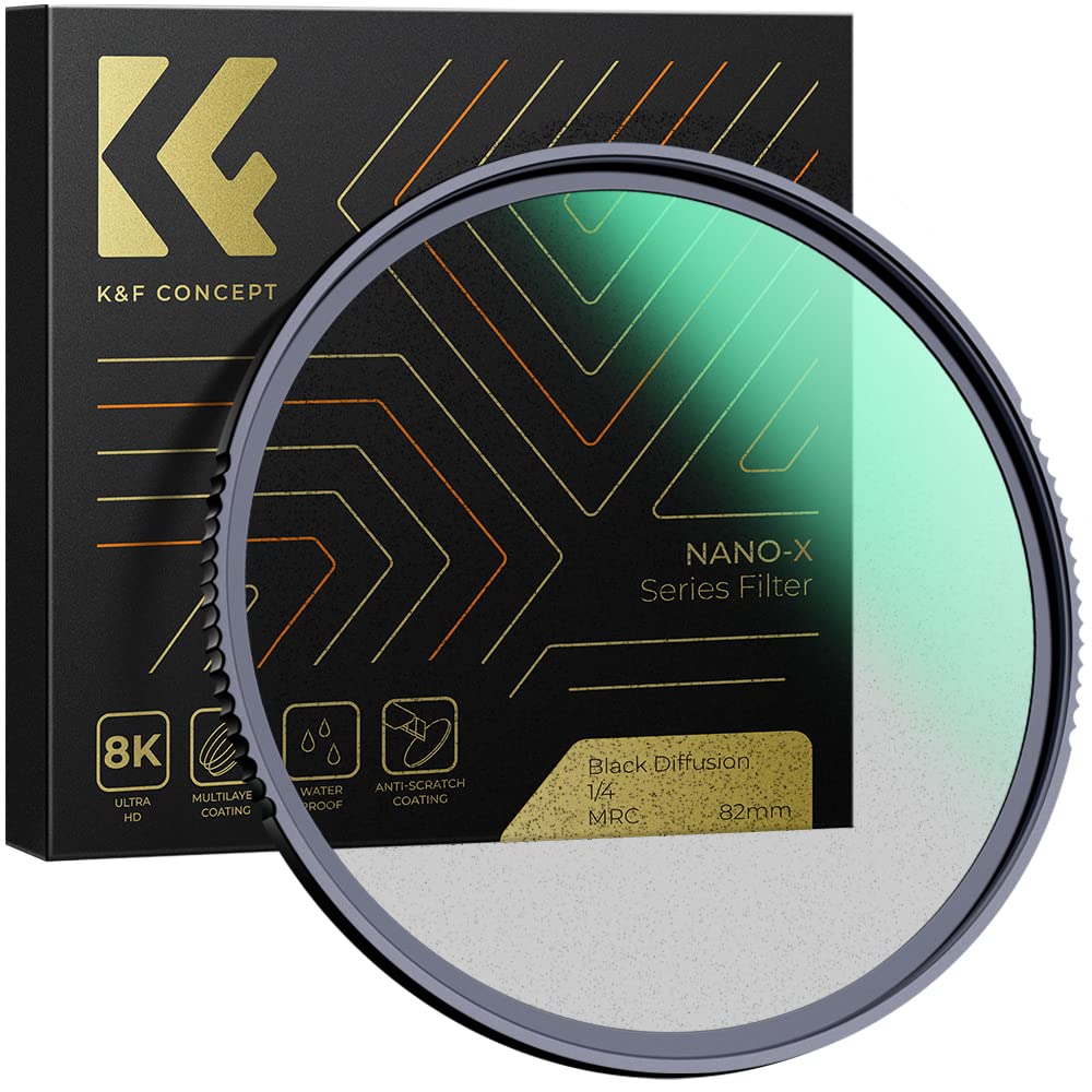 【クーポンで10％OFF?】【送料無料】K&F Concept 82mm ブラックミスト1/4 ソフト効果 1/4 コントラスト調整用 ソフト描写用フィルター