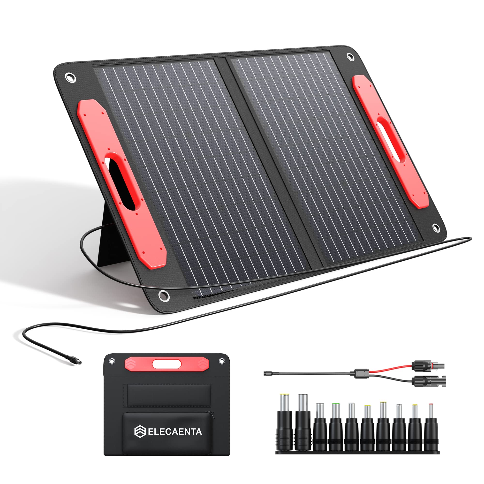 【クーポンで10％OFF?】【送料無料】ELECAENTA ソーラーパネル 75W PD45Ｗ/QC3.0急速充電 折りたたみ式ソーラーチャージャー 3M超長DCケ