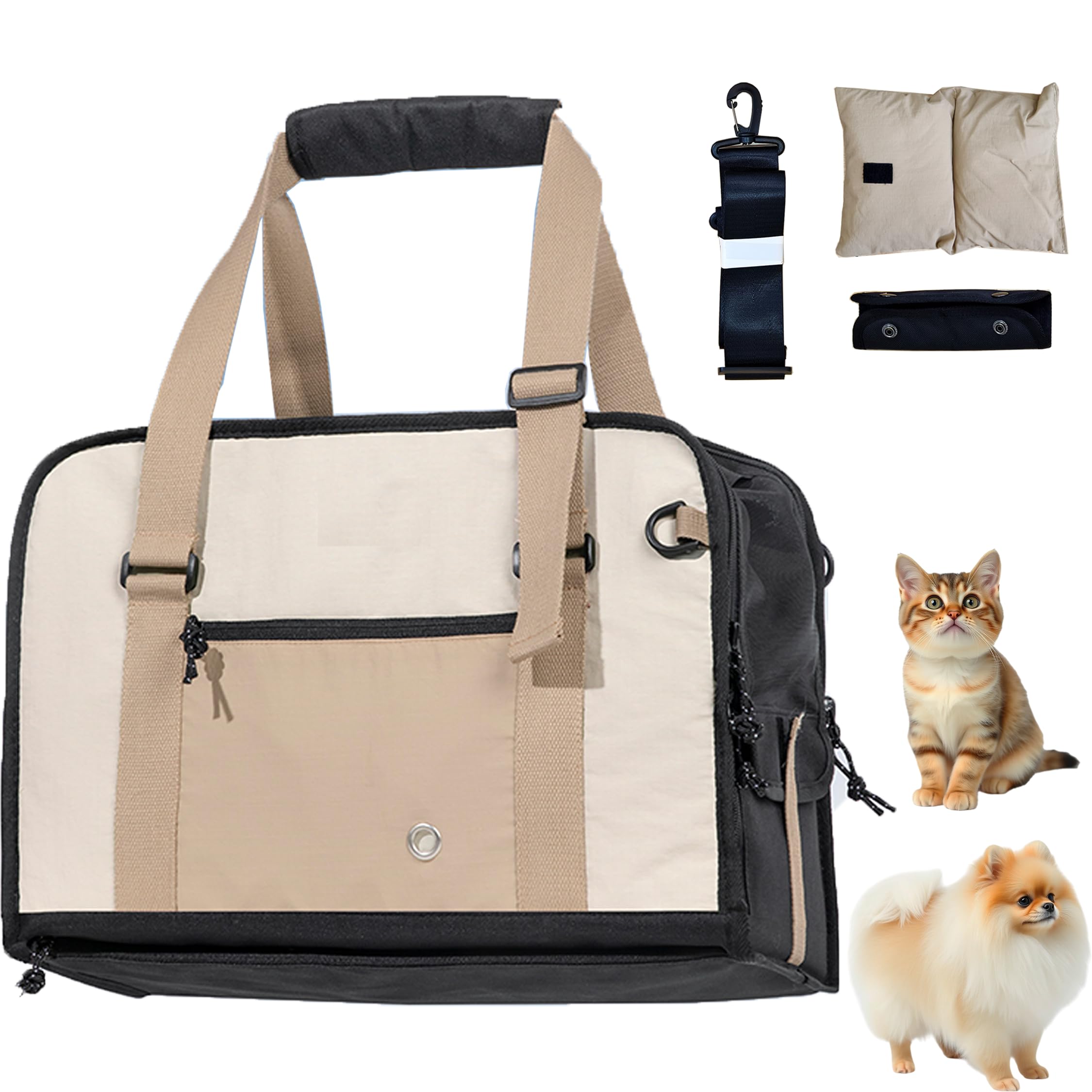 ペット キャリーバッグ 小型犬 猫用 キャリー ショルダー 7kg対応 肩掛け 手持ち 斜め掛け 手提げキャリーバッグ 通気性 折り｜renos店