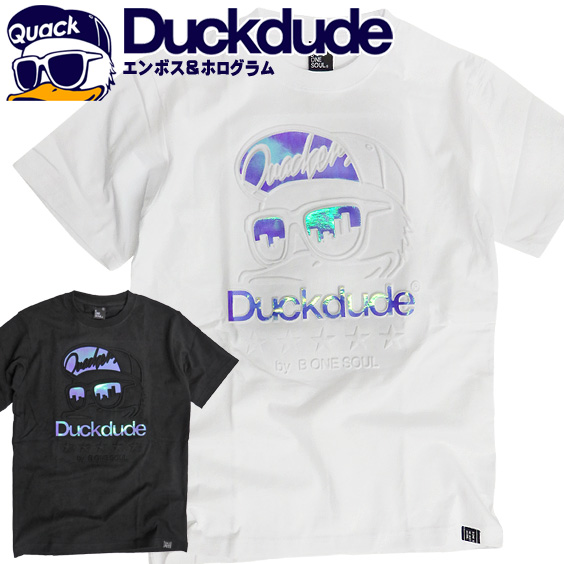 【楽天市場】DUCK DUDE Tシャツ エンボス加工 半袖Tシャツ メンズ ダックデュード 同色 エンボス アヒル ロゴ オーロラホログラム