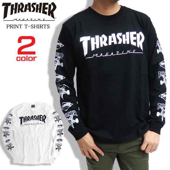 【楽天市場】THRASHER Tシャツ ロゴプリント 長袖Tシャツ スラッシャー メンズTシャツ 袖ロゴ thrasher magazine